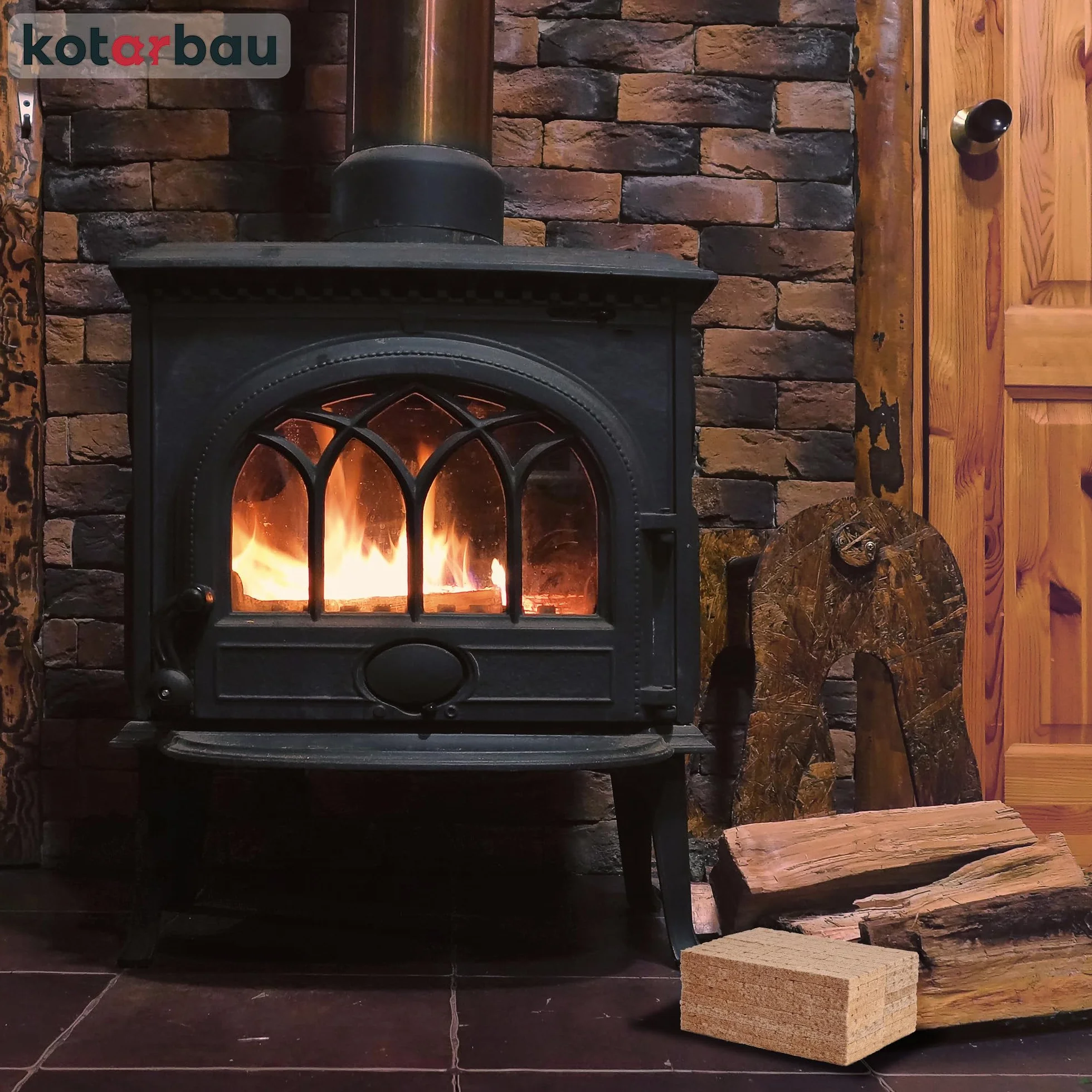 KOTARBAU® Lot de 400 Pièces Allume Feu Cube - Laine De Bois - 25 x 8 x 13 cm - Naturel