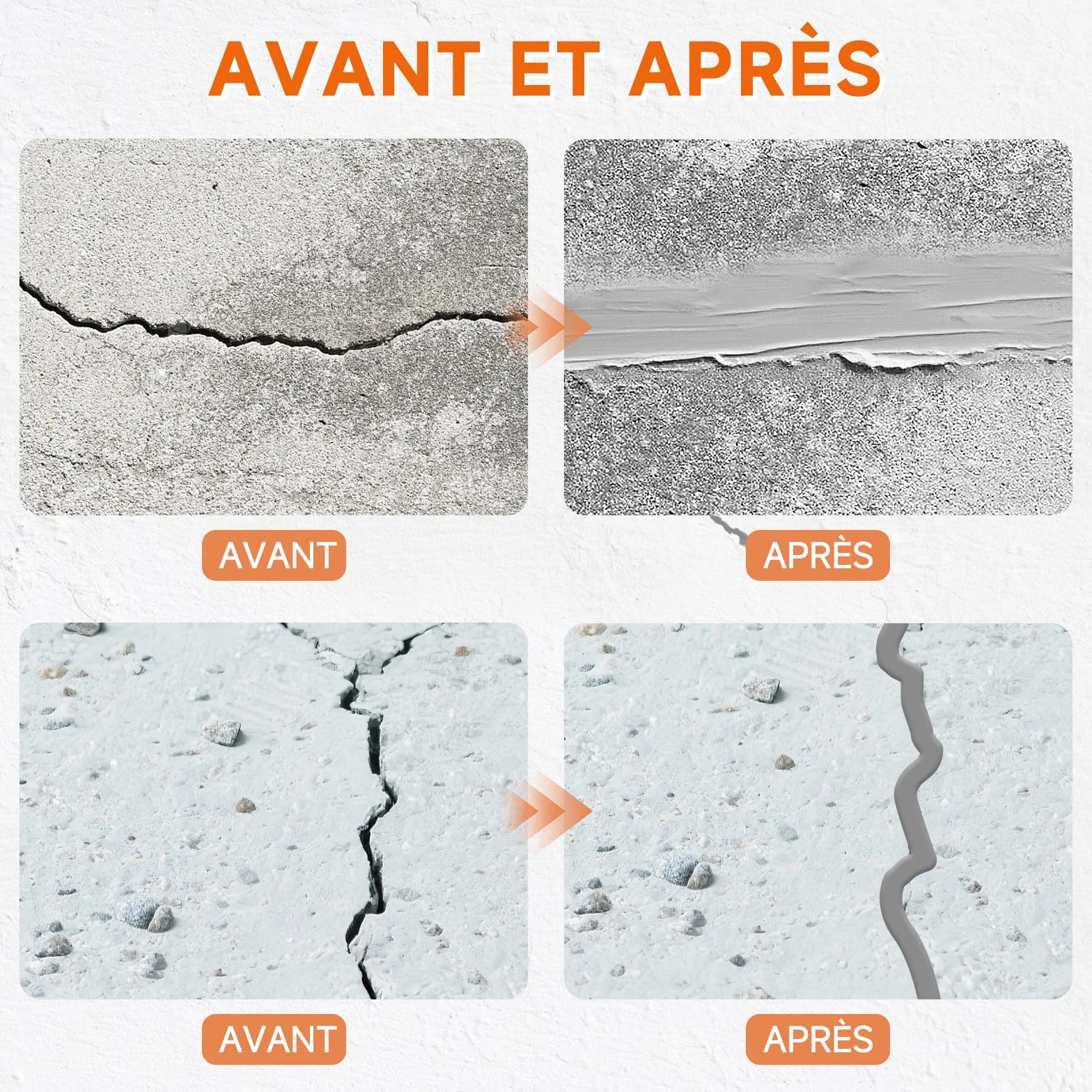 Remplissage de fissures pour béton, mastic de ciment robuste, auto-nivelant pour allée, allée, terrasse, colle à calfeutrer étanche pour extérieur, gris, 250 g