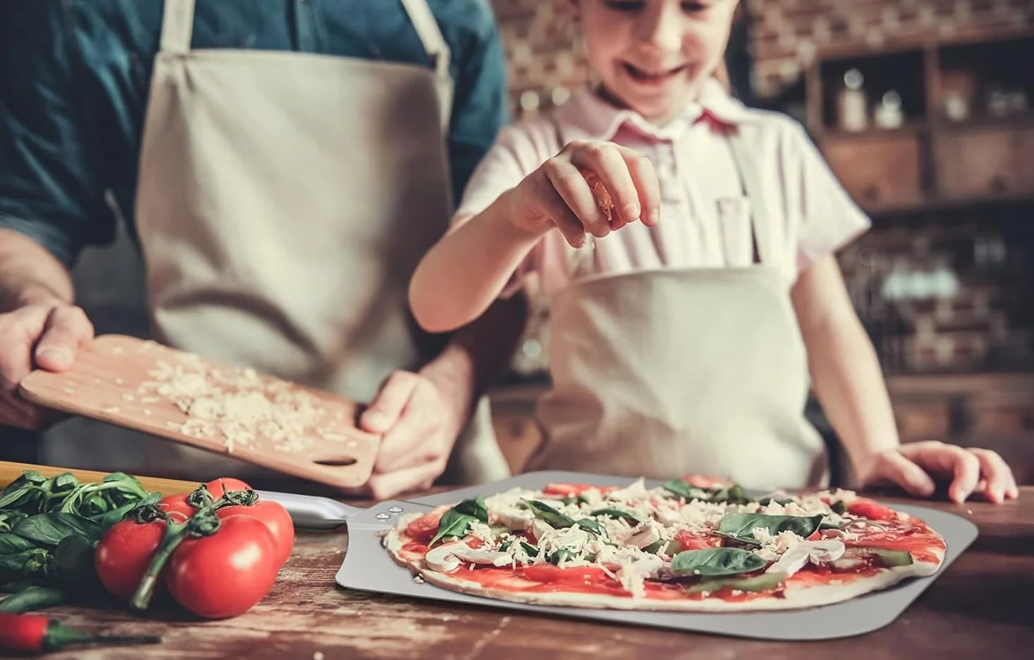 Pelle à Pizza Professionnelle Aluminium Anodisé 31x33 cm Poignée Bois Massif