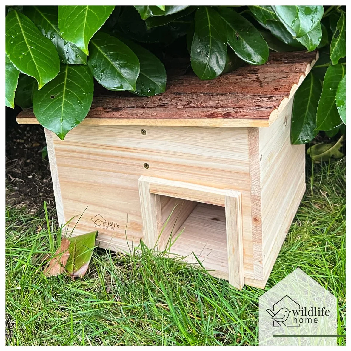 Maison pour hérisson en bois avec fond et toit en bœuf résistant aux intempéries Mangeoire Protection chat Quartier d'hiver jardin