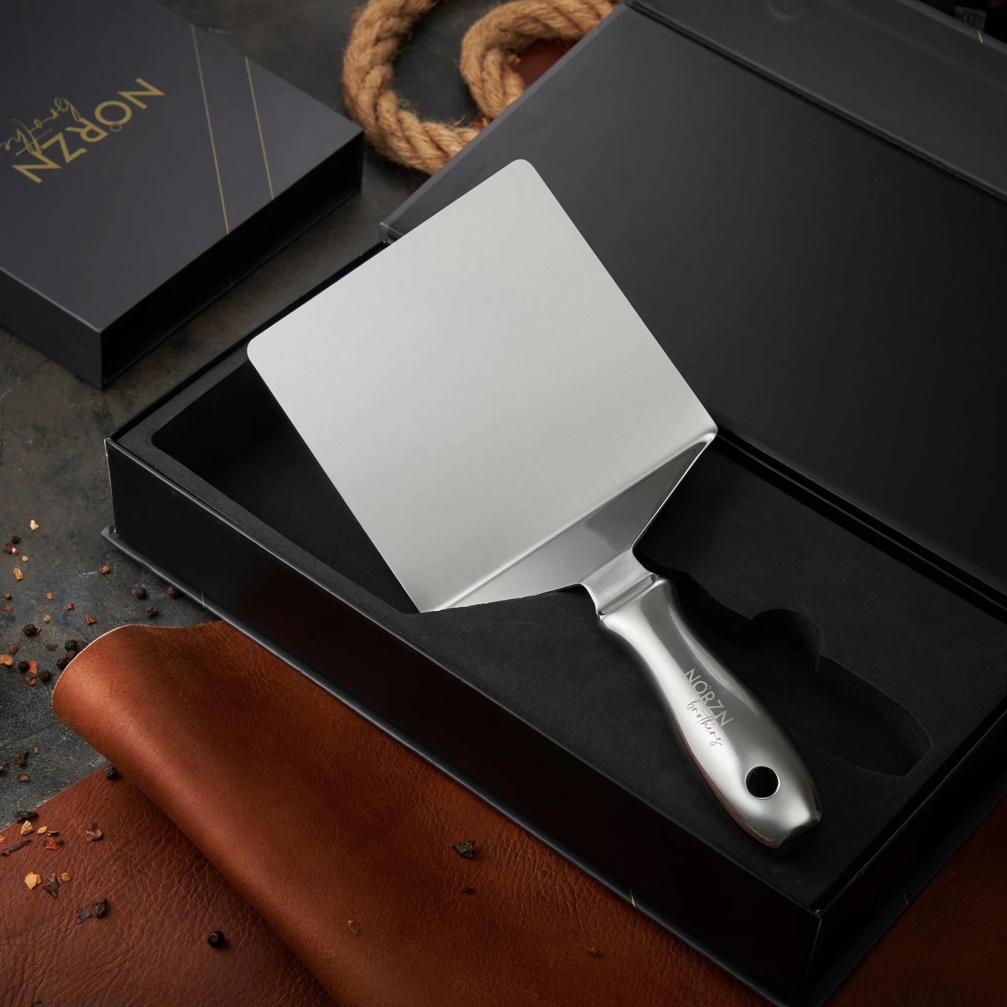 Spatule Plancha Acier Inoxydable Cuisine Grande Flexible Barbecue BBQ Grille Teppanyaki Lave-Vaisselle Certifié Alimentaire Garantie 10 Ans