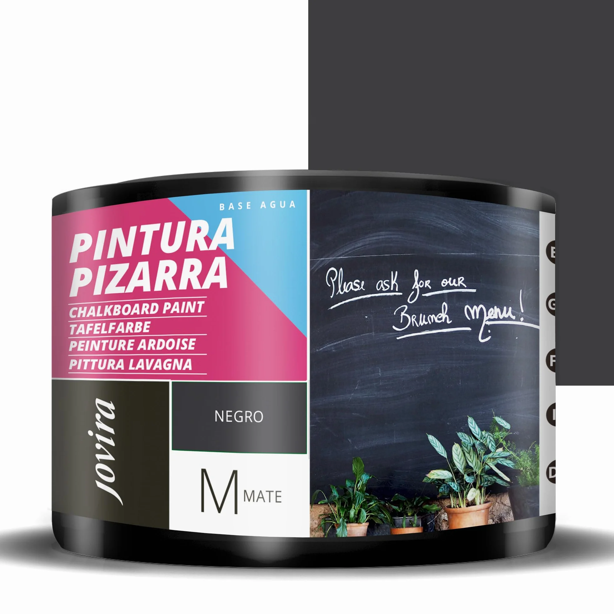 JOVIRA PINTURAS Peinture Ardoise. Pour peindre, dessiner et écrire à la craie sur les murs. (375 Millilitres, Noir)