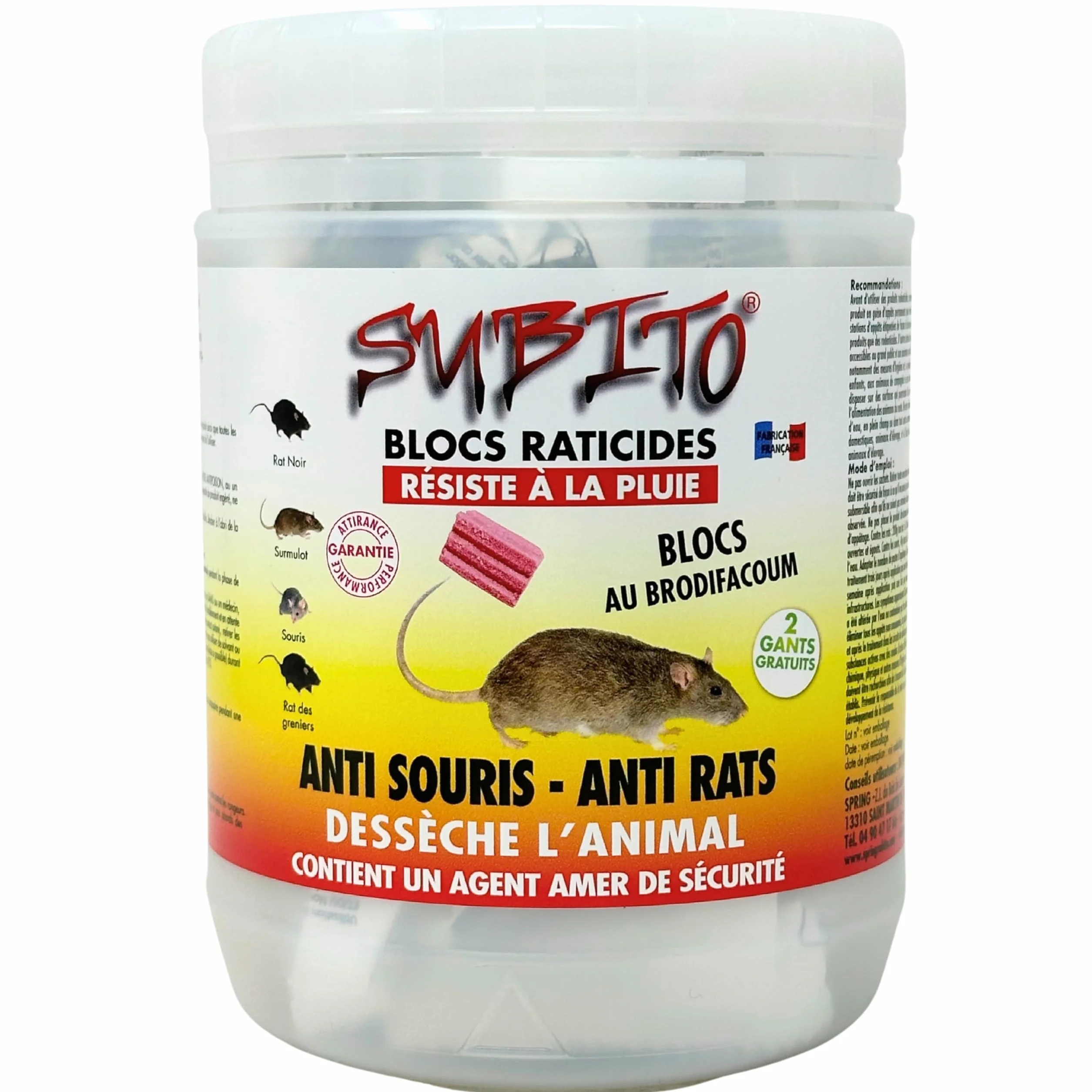 Raticide Appât Poison 300g - Élimination Rats et Souris - Intérieur Extérieur - Anti Rongeur Efficace
