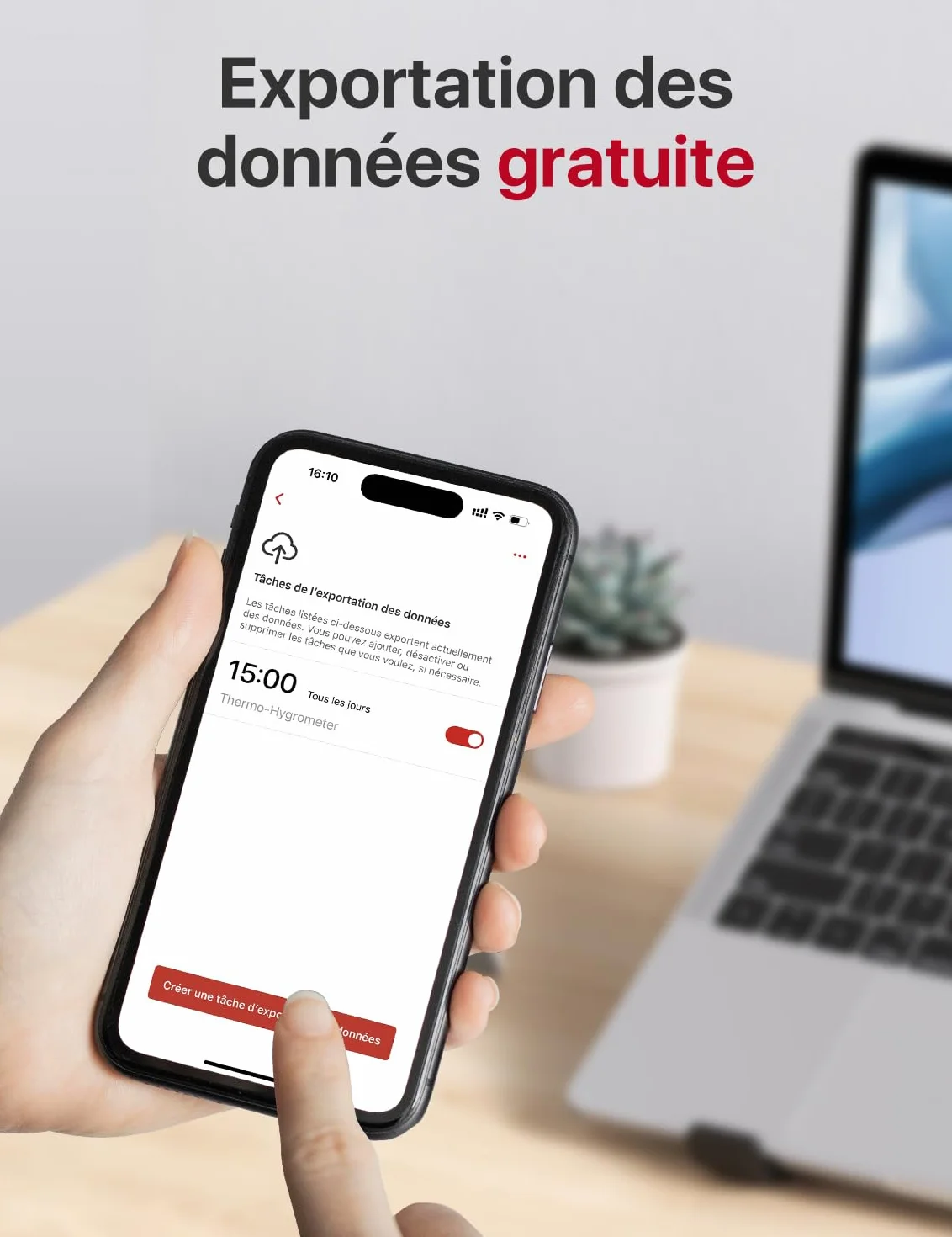 X-Sense STH55 Thermomètre Intérieur Connecté WiFi Hygromètre Haute Précision Suivi Température Humidité Alertes App Compatible Alexa