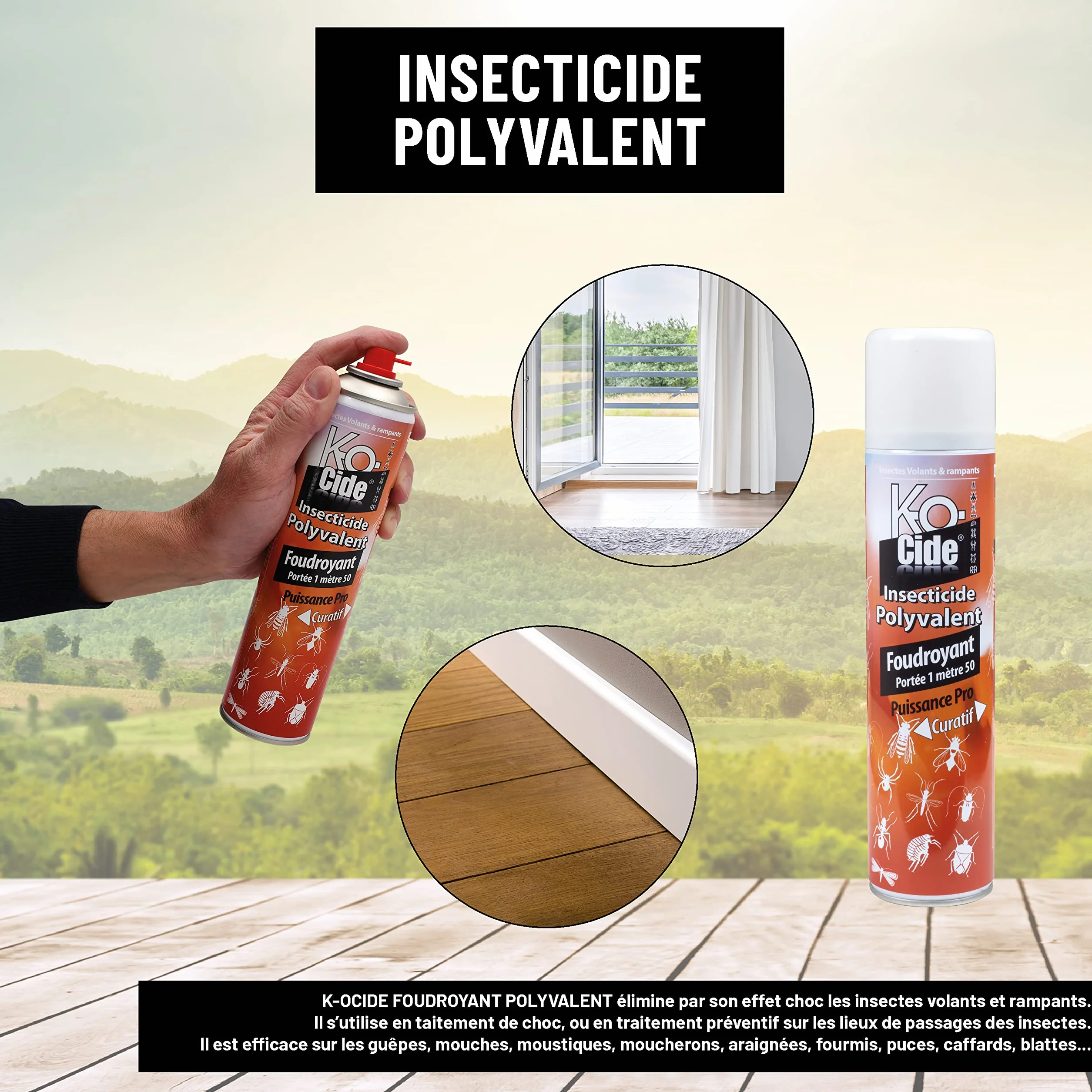 Foudroyant Polyvalent Insecticide Volants Rampants Valve Mini-Jet 400 ml