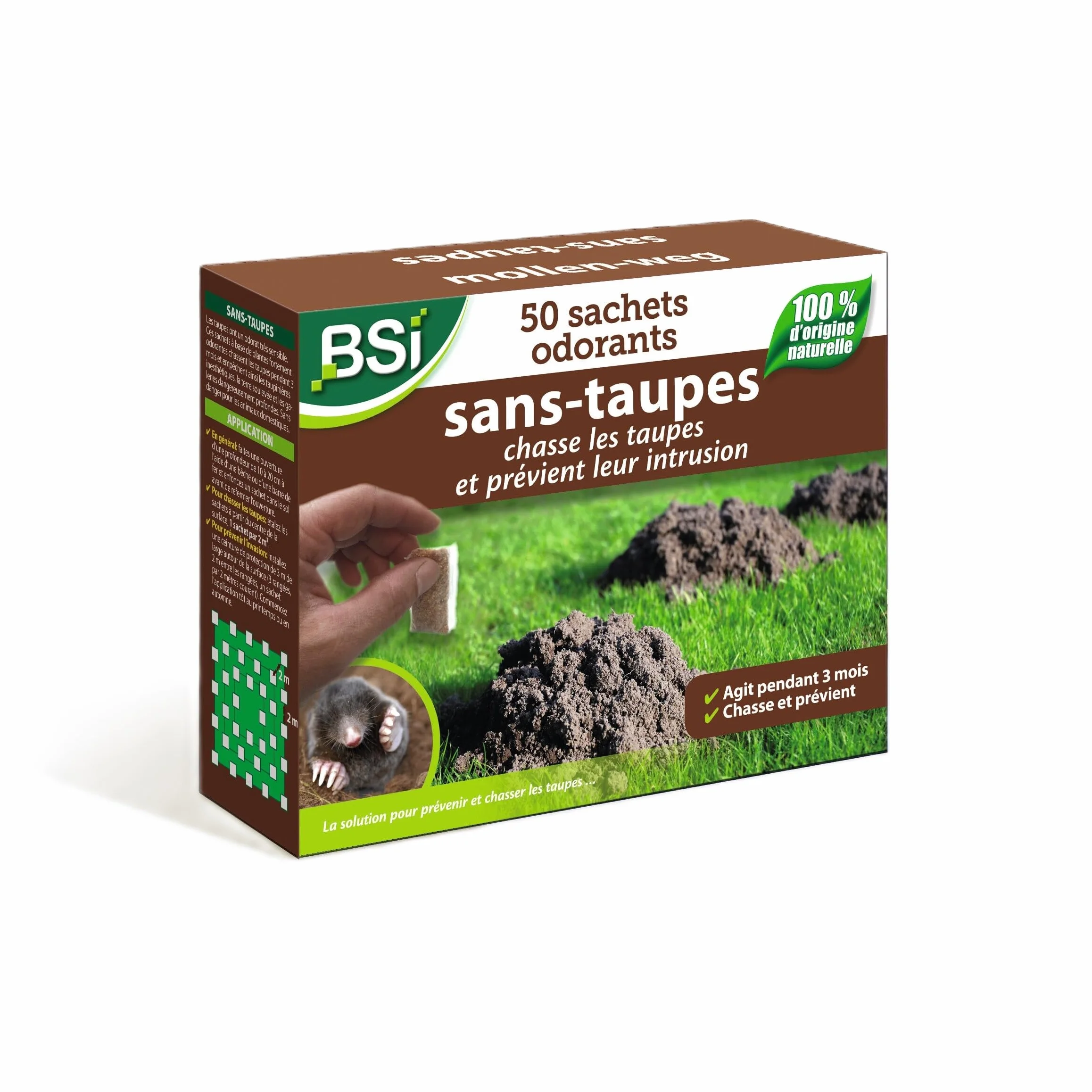 Granulés Anti-Taupes 100% Naturel 50 Sachets Longue Durée 3-4 Mois Couvre 100m²