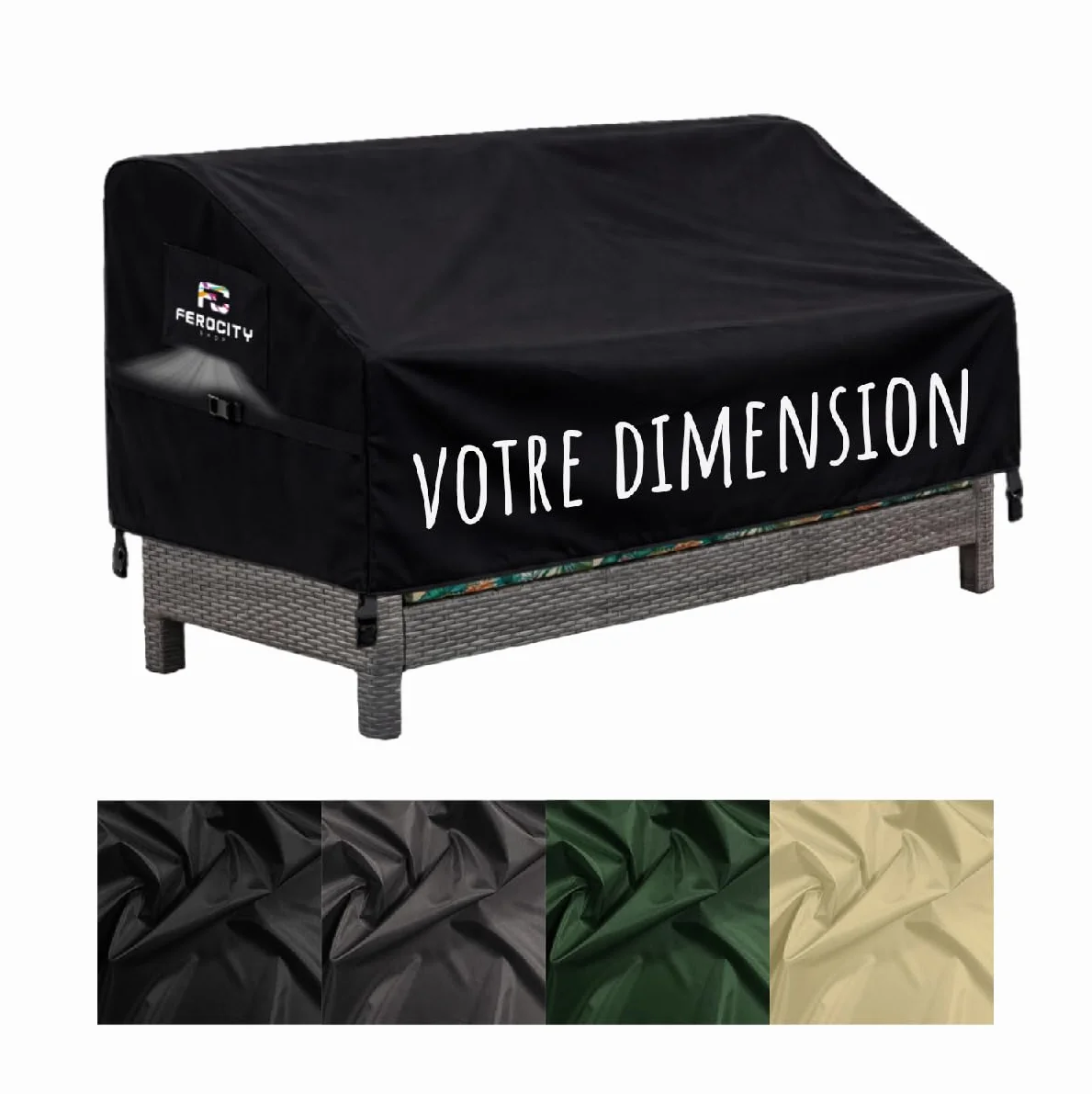 Housse de protection sur mesure pour banc de jardin respirante coupe-vent 2/3/4 places robuste
