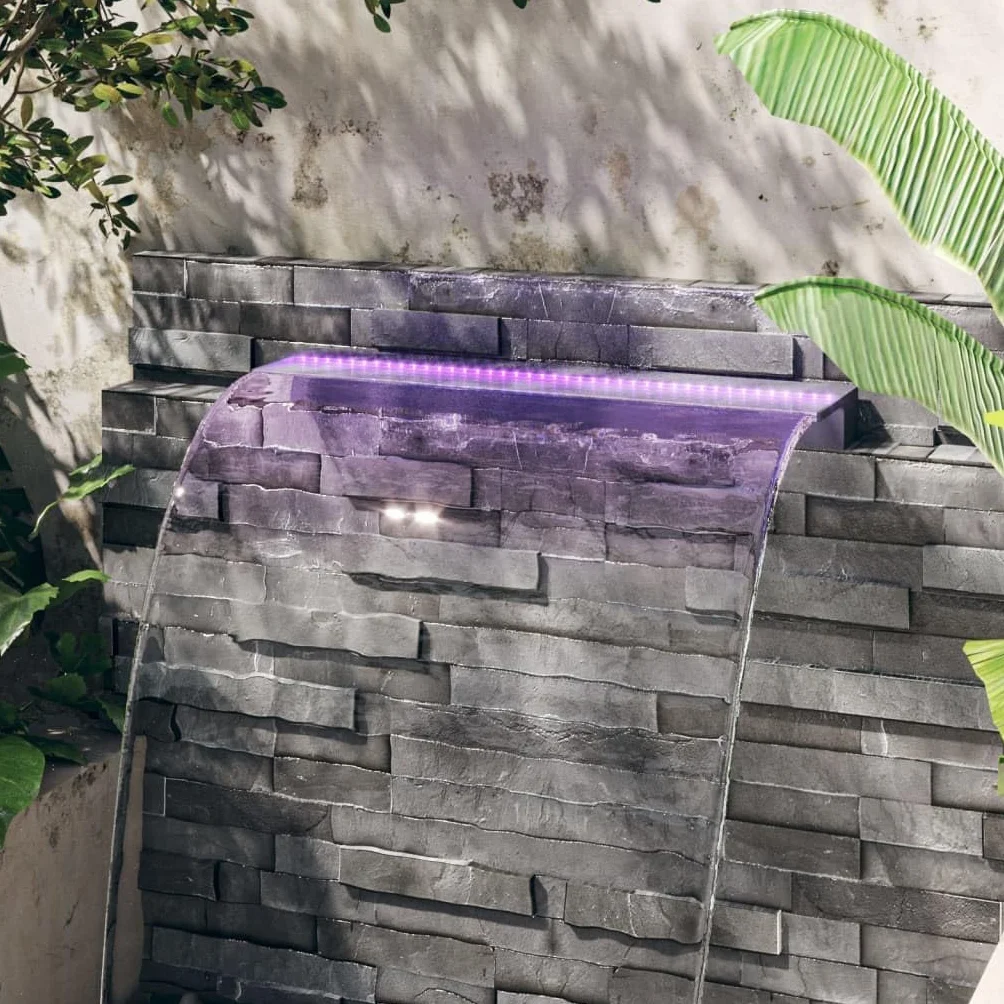 vidaXL Déversoir Cascade LED RVB Acrylique 90 cm Fontaine Décorative Jardin
