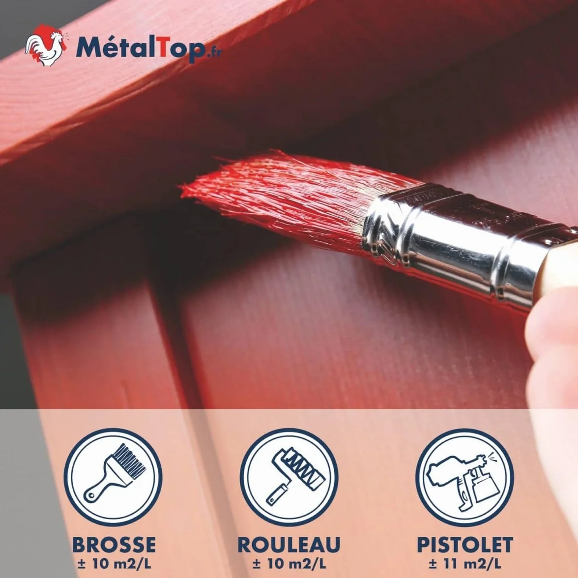 Metaltop - Peinture Bois Interieur - Blanc pur - RAL 9010-5 L - Microporeuse et lessivable pour portes, fenêtres, meubles