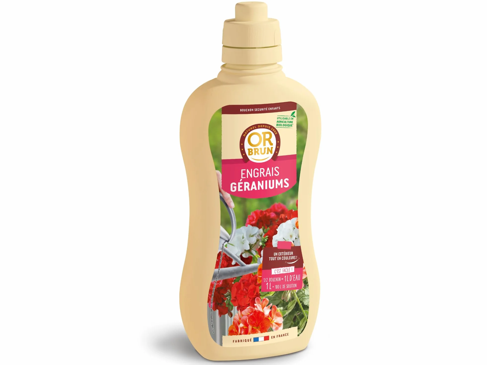 Engrais Géraniums 1L Fortifie Floraison Agriculture Biologique Fabriqué France