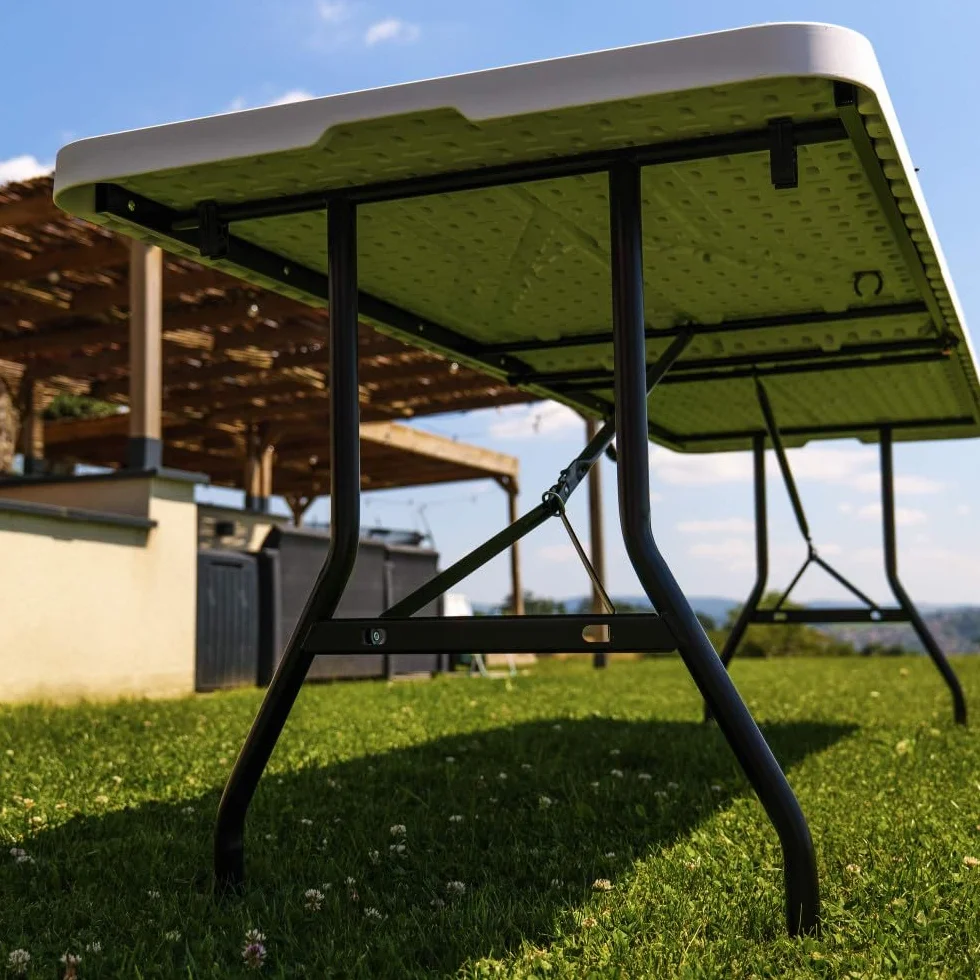 Oxeo Table Pliante Jardin Multifonction 244cm 10 Places Camping Pique-Nique
