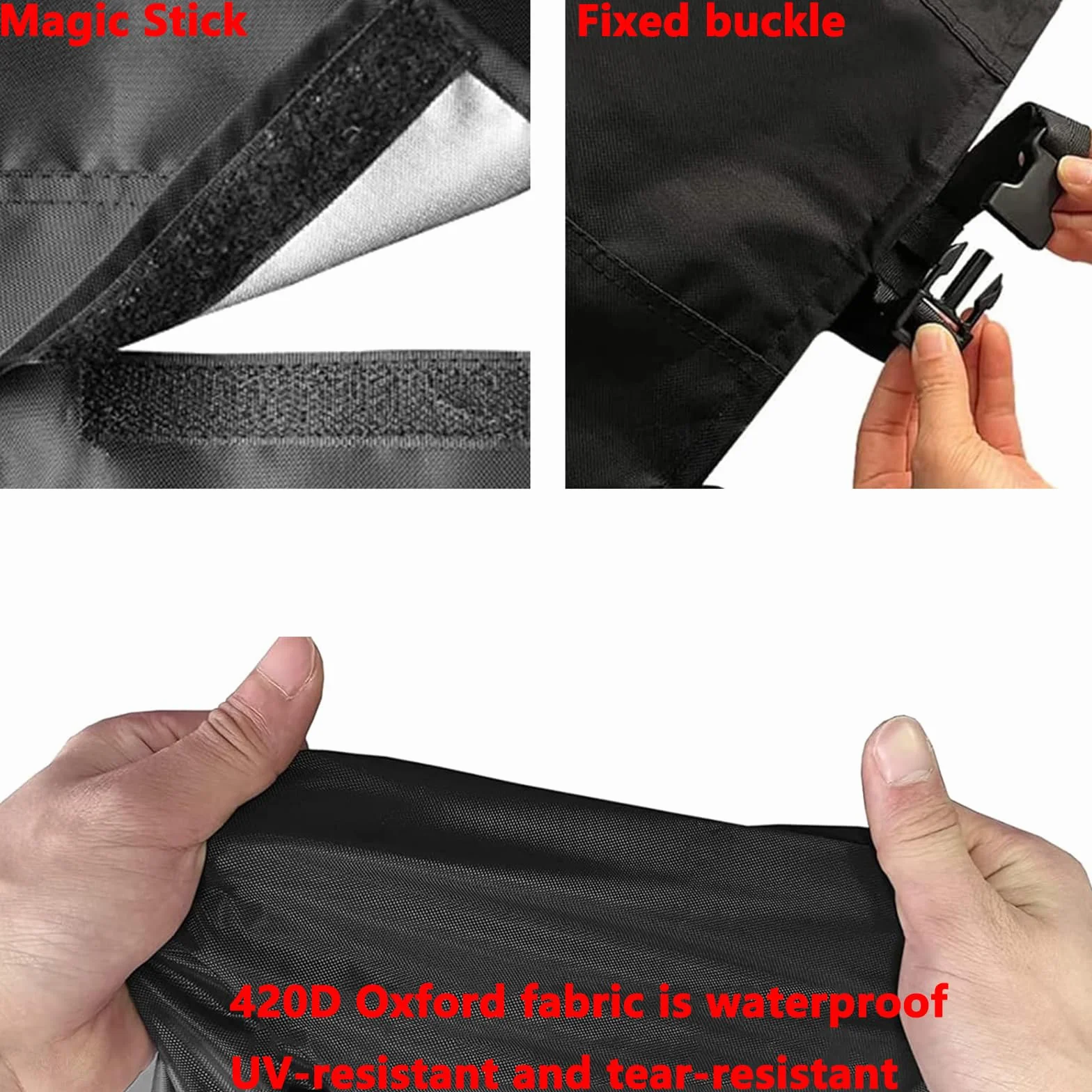 Bâche Protection Piscine 420D Oxford Étanche Anti-UV Anti-Vent 18FT Gris