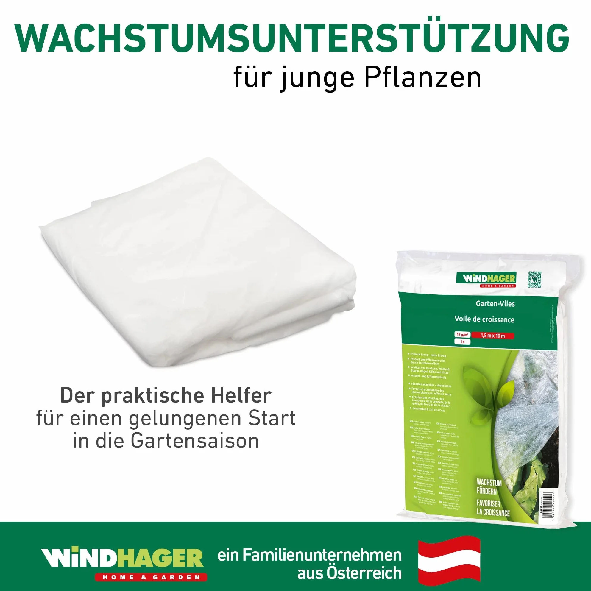 Windhager Toile de Protection de Jardin Blanc 10 x 1,5 m