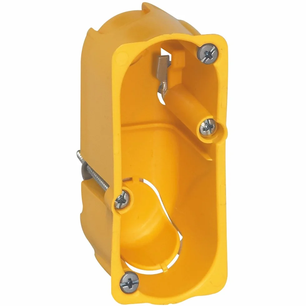 Legrand 080040 Boîte MonoPoste Batibox Cloisons Sèches pour Céliane ou Mosaic 1 Module, 40mm Profondeur, Jaune, Lot de 20