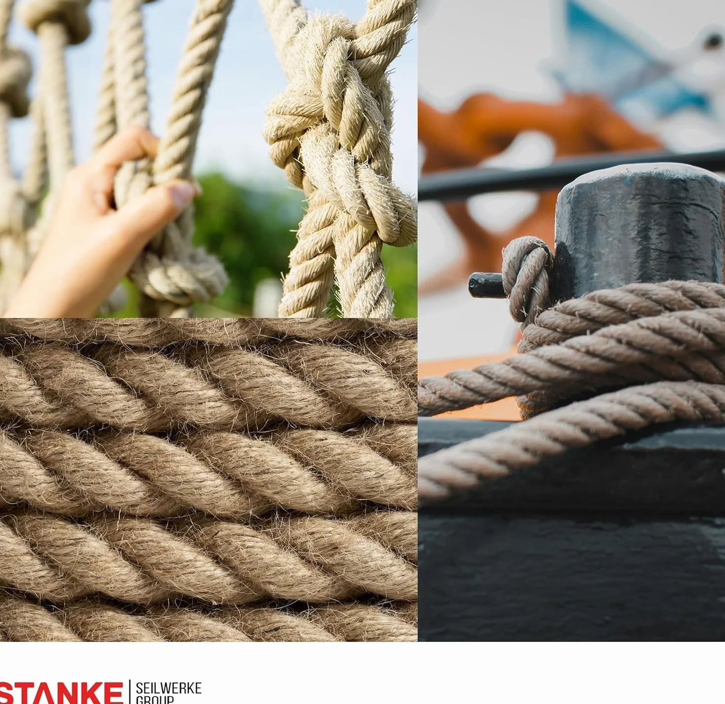 Seilwerk STANKE Corde de Jute Fibres Naturelles enroulées gréement la rambarde de sécurité 1mm 50m