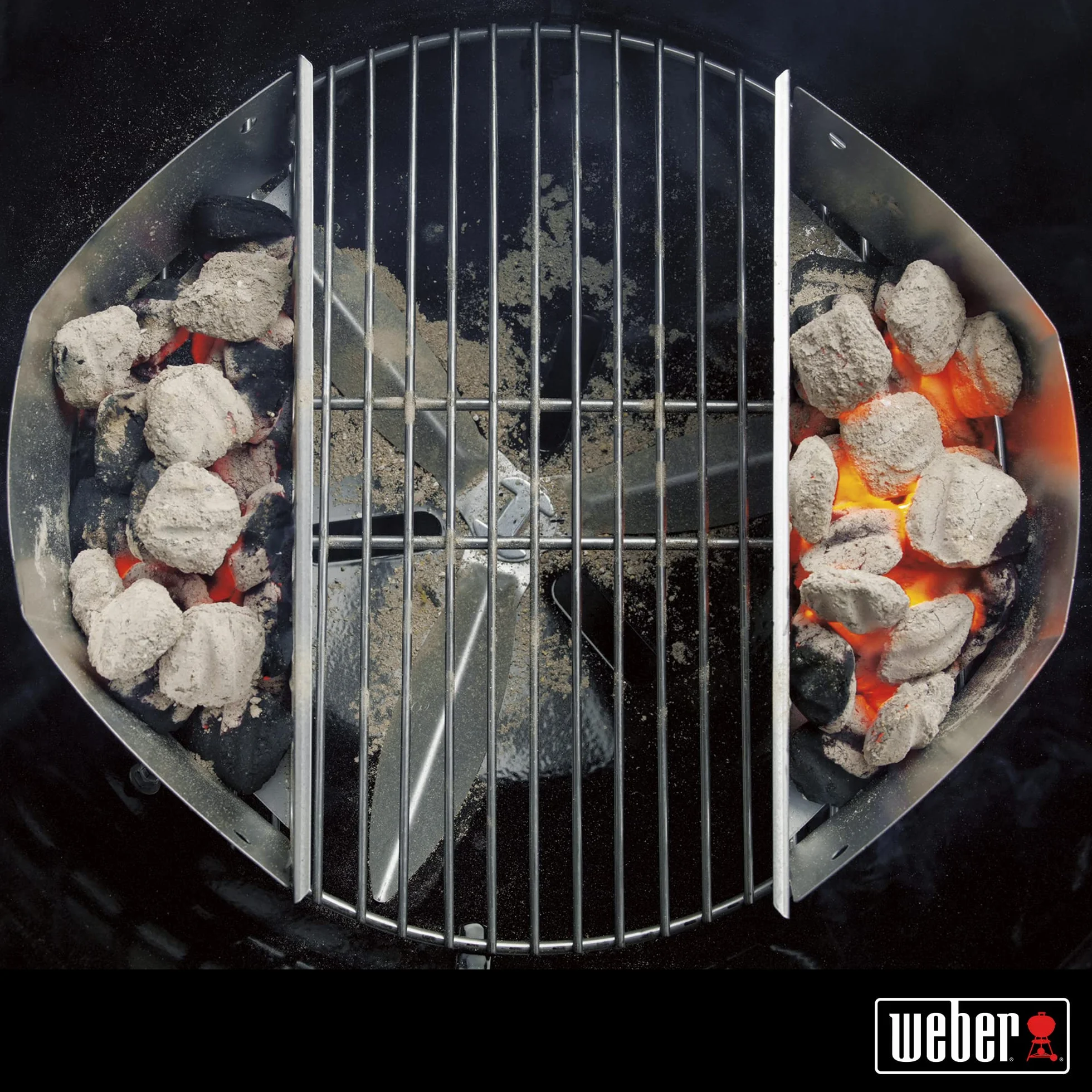 Weber Paniers à charbon de bois acier galvanisé 47 cm Argent set de 2