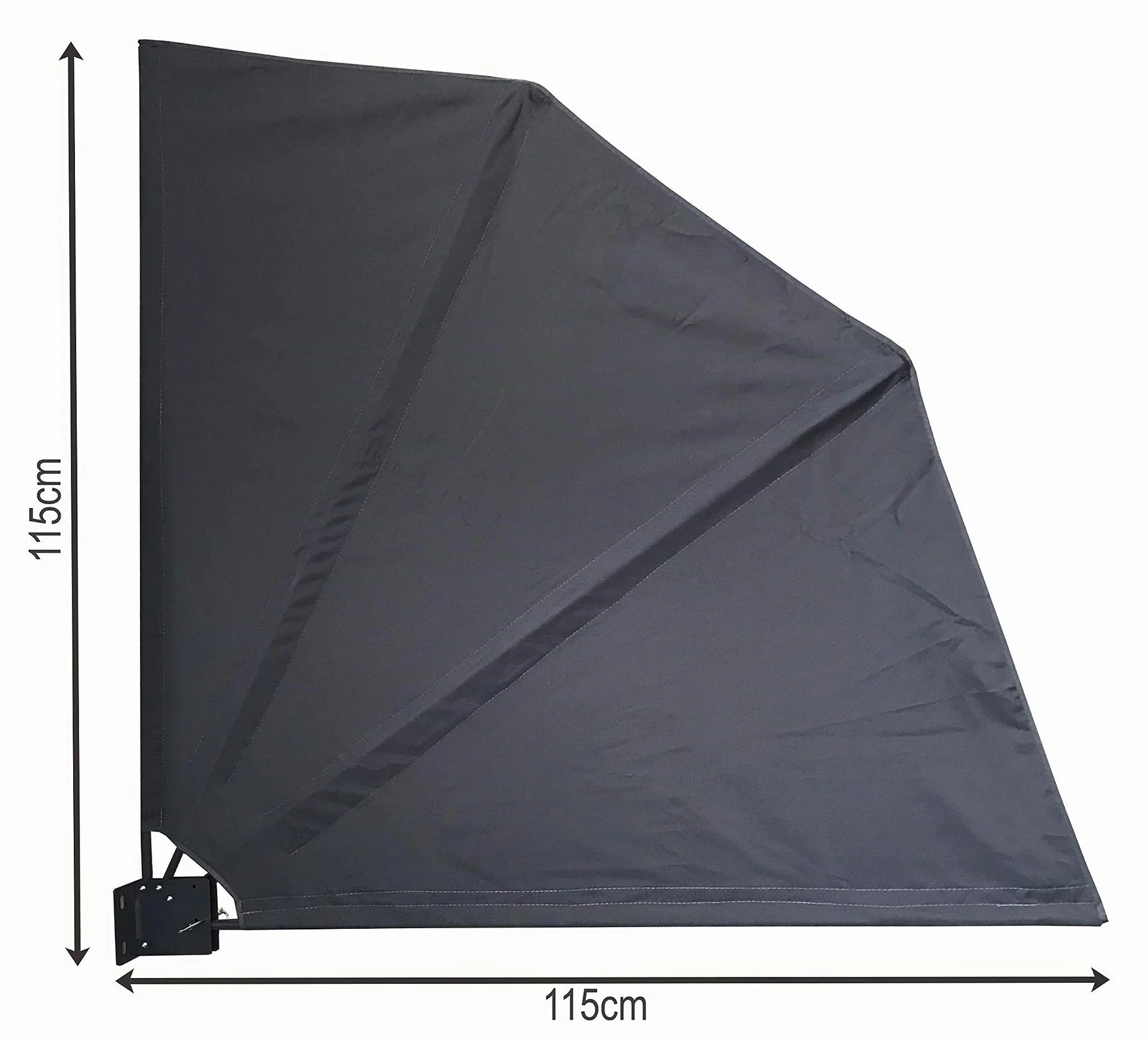 Quick Star Brise-Vue en Tissu pour Balcon Gris 115 x 115 cm