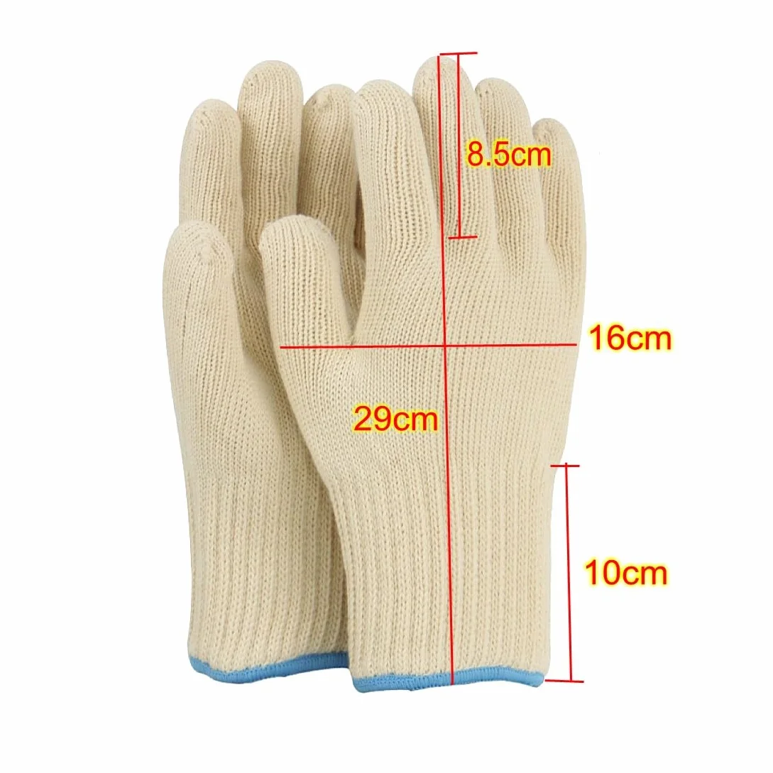 JZK Gants Anti Chaleur Four Résistant à Chaleur Coton Tricoté Épais pour Friteuse à Air Barbecue