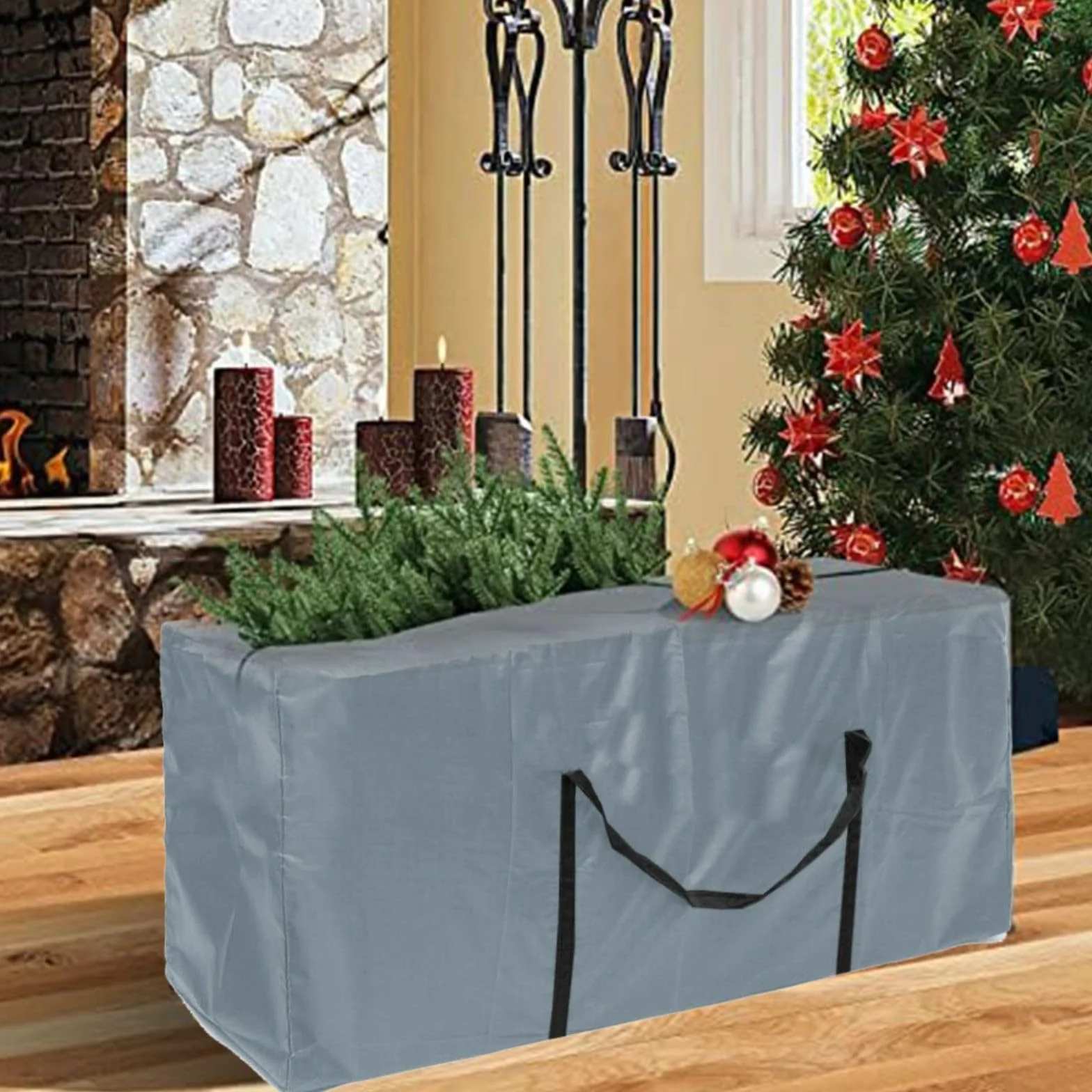 Housse de rangement pour coussin de jardin Oxford 210D imperméable résistant aux UV 173 x 76 x 51 cm