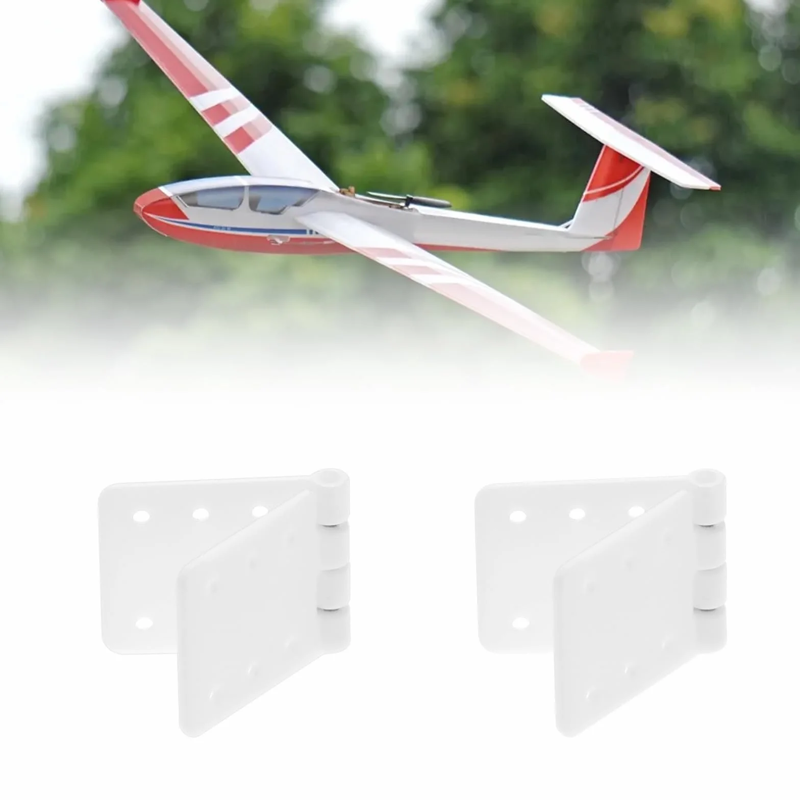 Lot de 30 charnières rectangulaires pliables en plastique pour modèles d'avion RC - 24 x 12 mm - Blanc