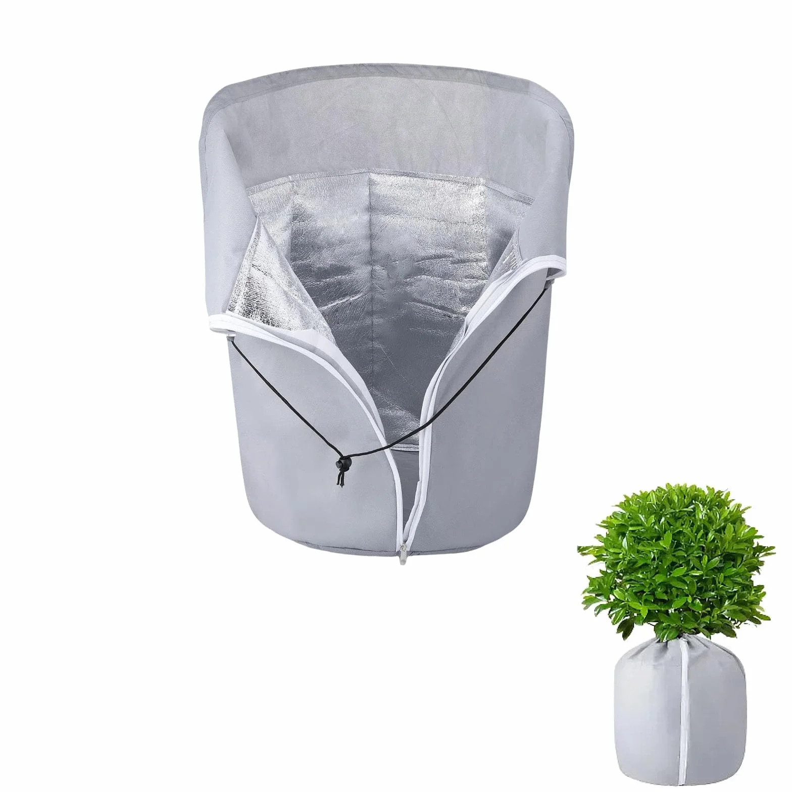 Housse Thermique pour Plantes en Pot Antigel 40 x 50 cm avec Fermeture Éclair et Doublure Isolante