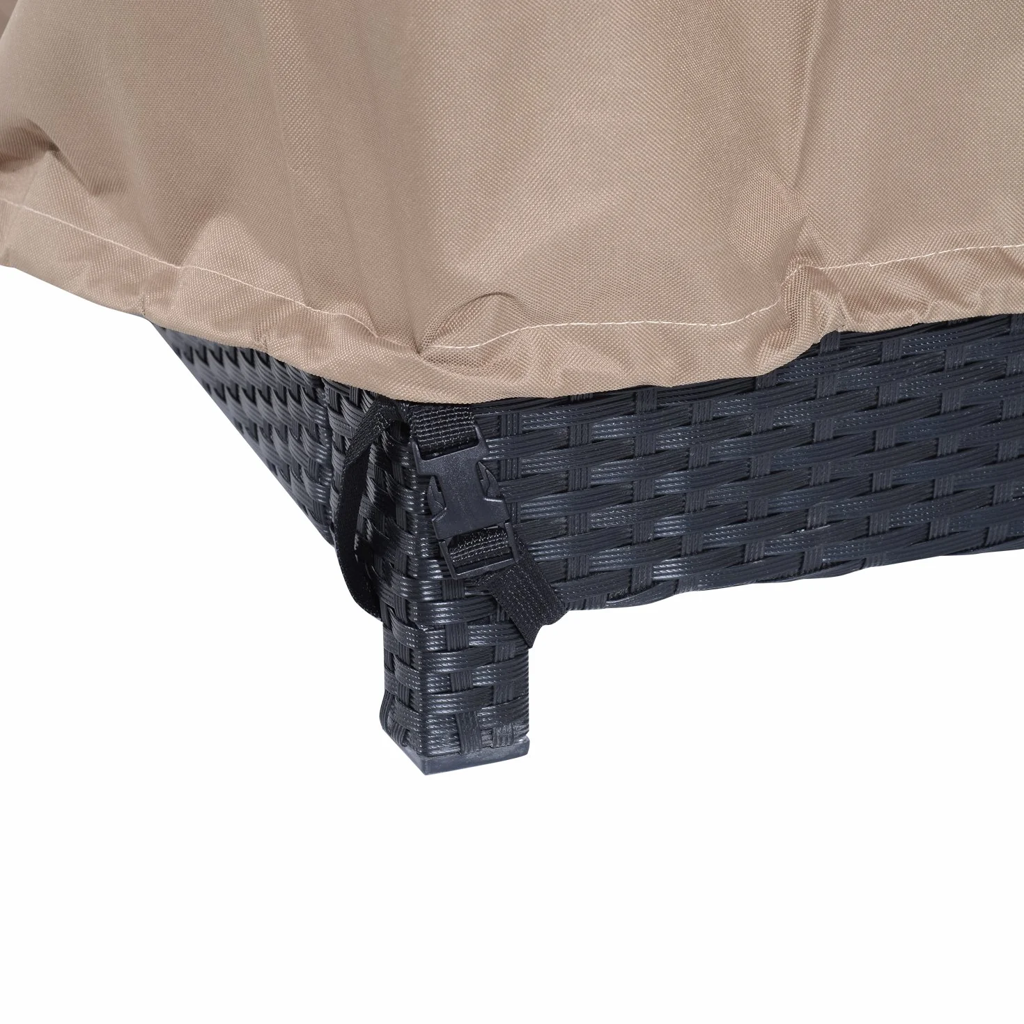 Outsunny Housse de Protection imperméable pour Banc 3 Places 218 x 111 x 63/101 cm Beige/Café