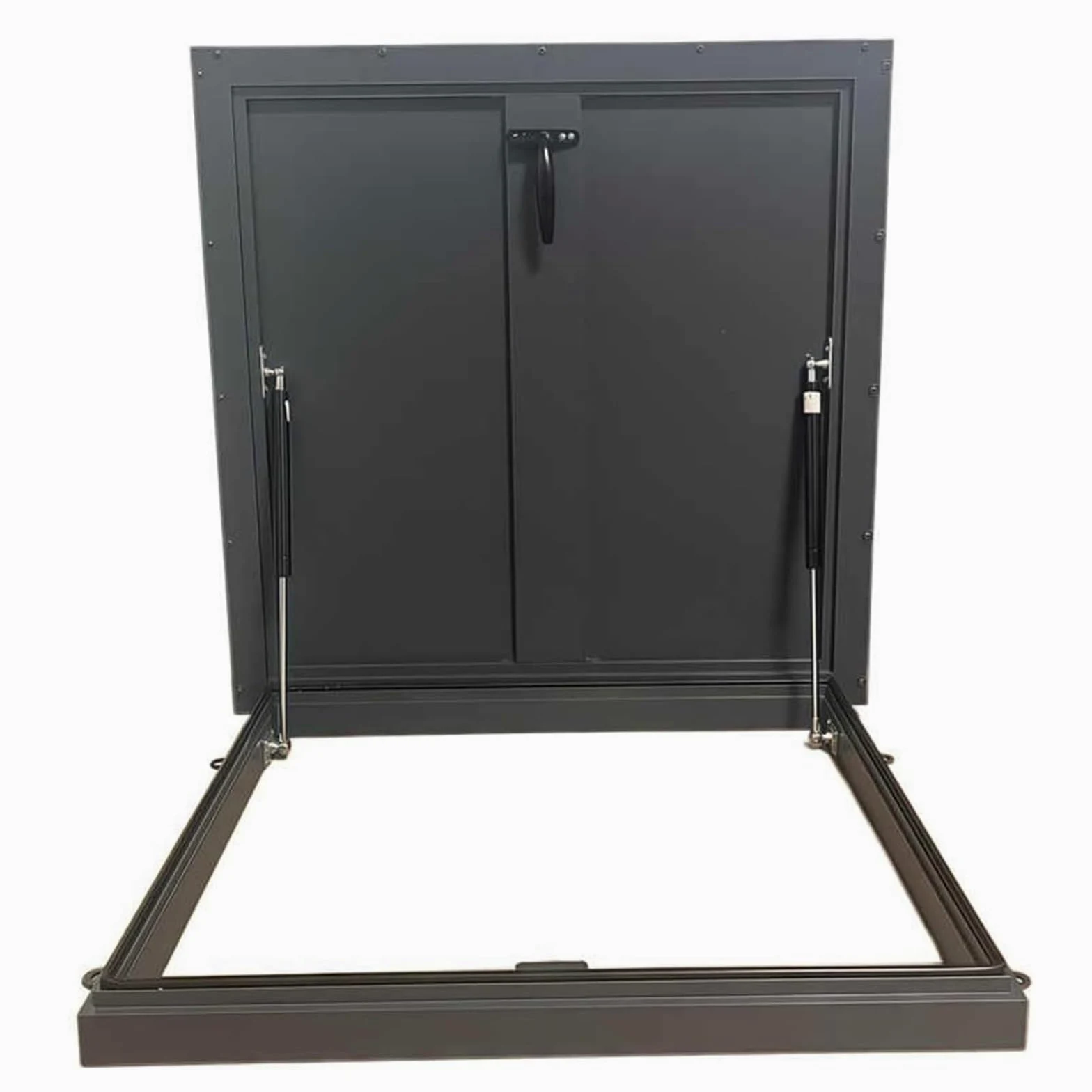 Trappe d'accès au toit en alliage d'aluminium avec vérin à gaz et poignée pour porte d'accès polyvalente (60 x 60 cm)