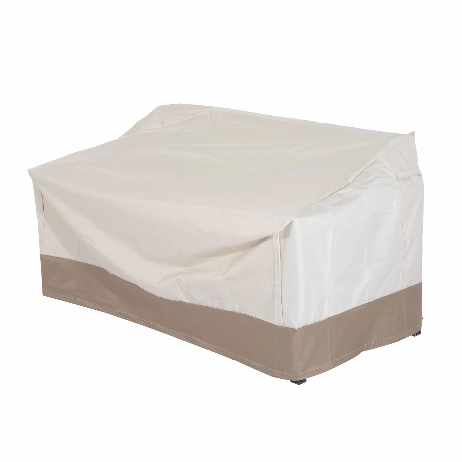 Outsunny Housse de Protection imperméable pour Banc 3 Places 218 x 111 x 63/101 cm Beige/Café