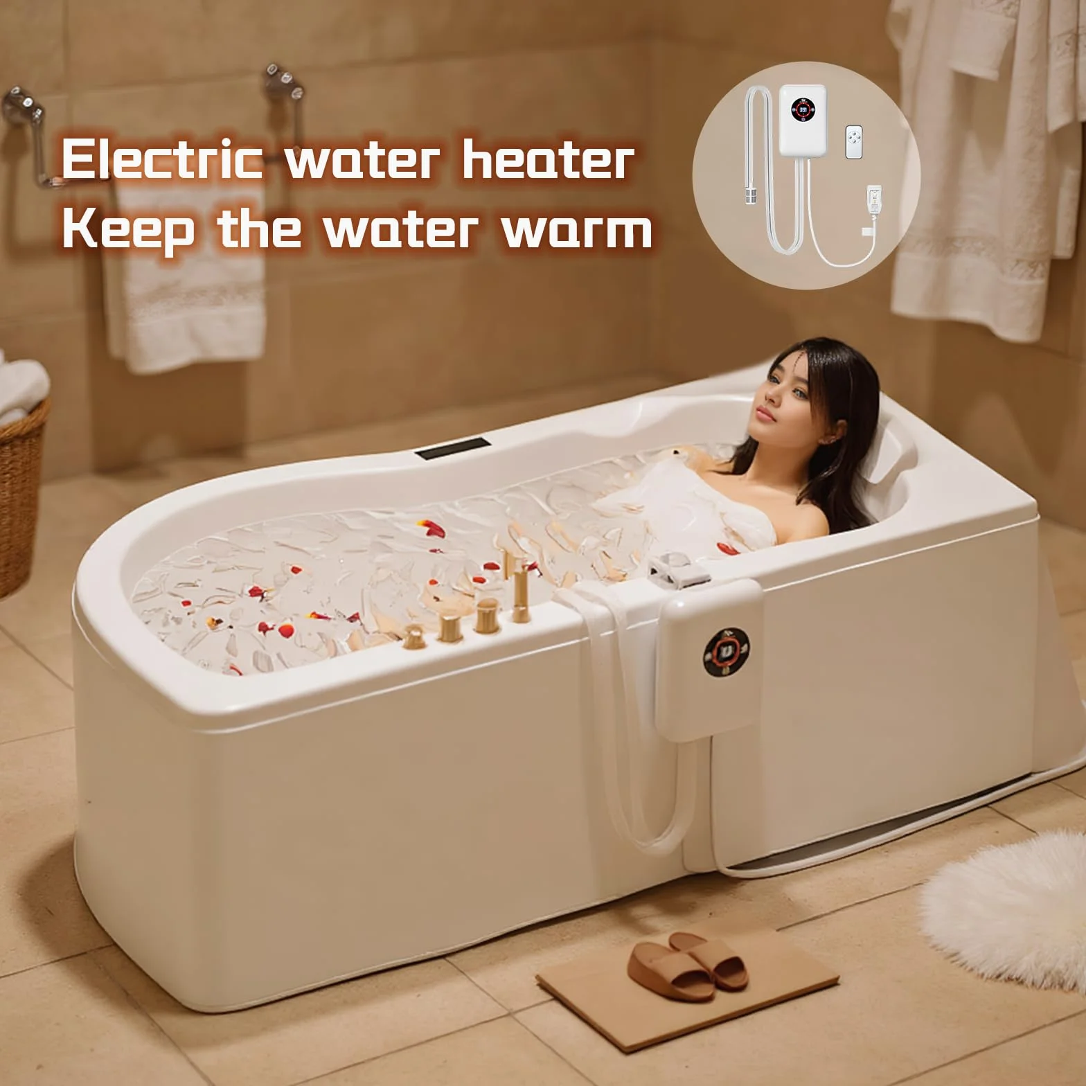 Chauffage pour Piscine Chauffe Eau, 8.6 x 5.8 x 2.9 inch Garde l'Eau Chaude