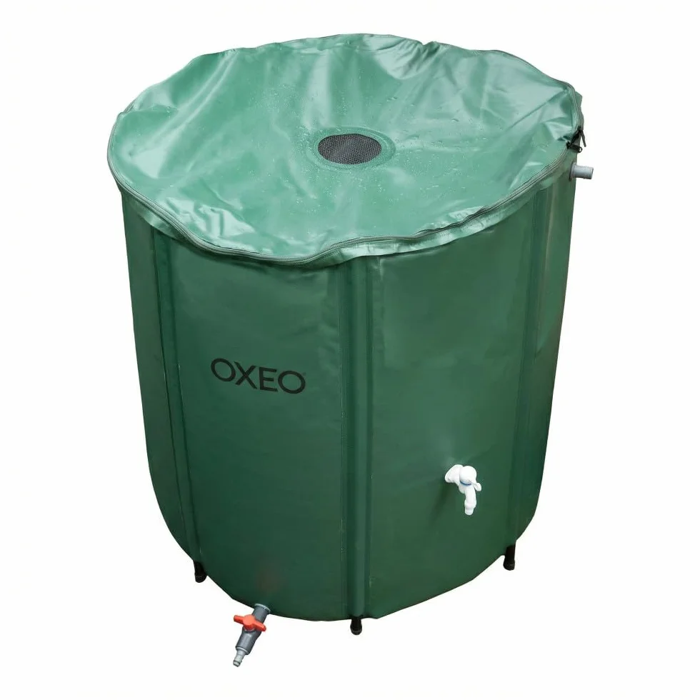 Oxeo Réservoir récupérateur eaux de pluie 800 litres cuve souple PVC armé pliable avec robinet et soupape de décharge filtre