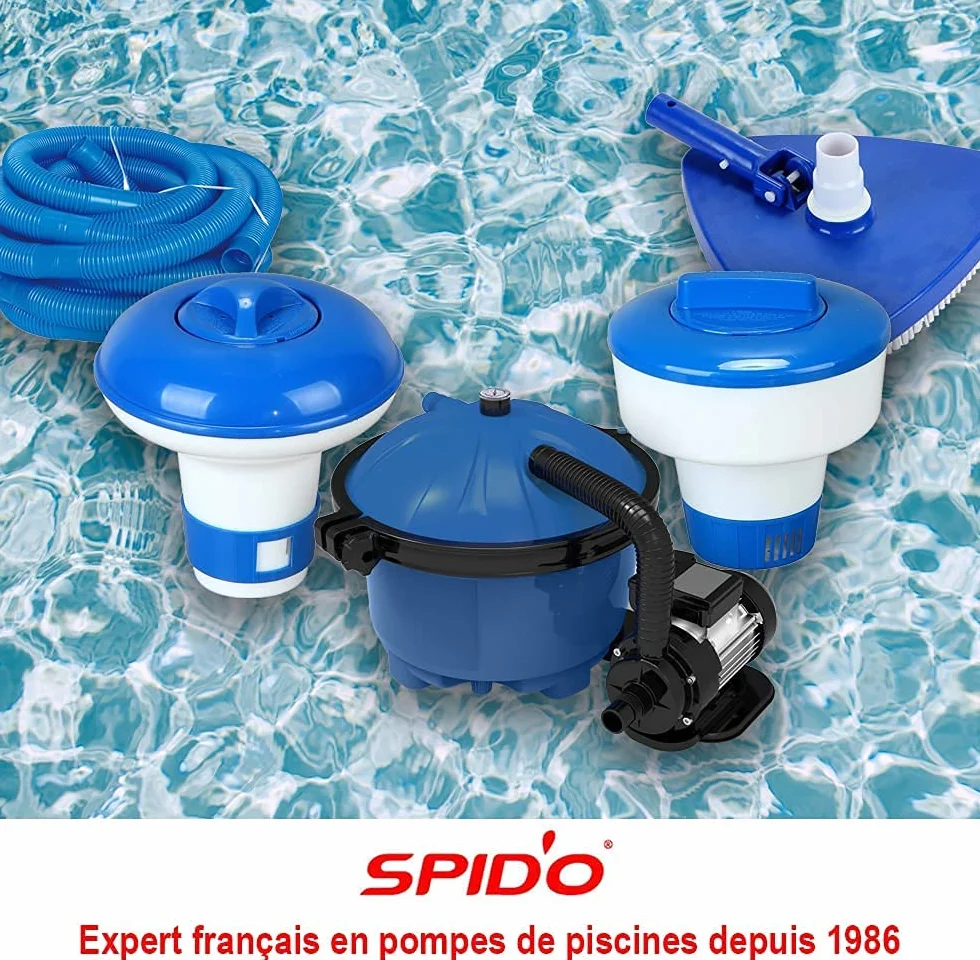 Groupe de Filtration Piscine SPIDO POOL Combo S-1, 8 m³, Aqualoon, 3 Microns