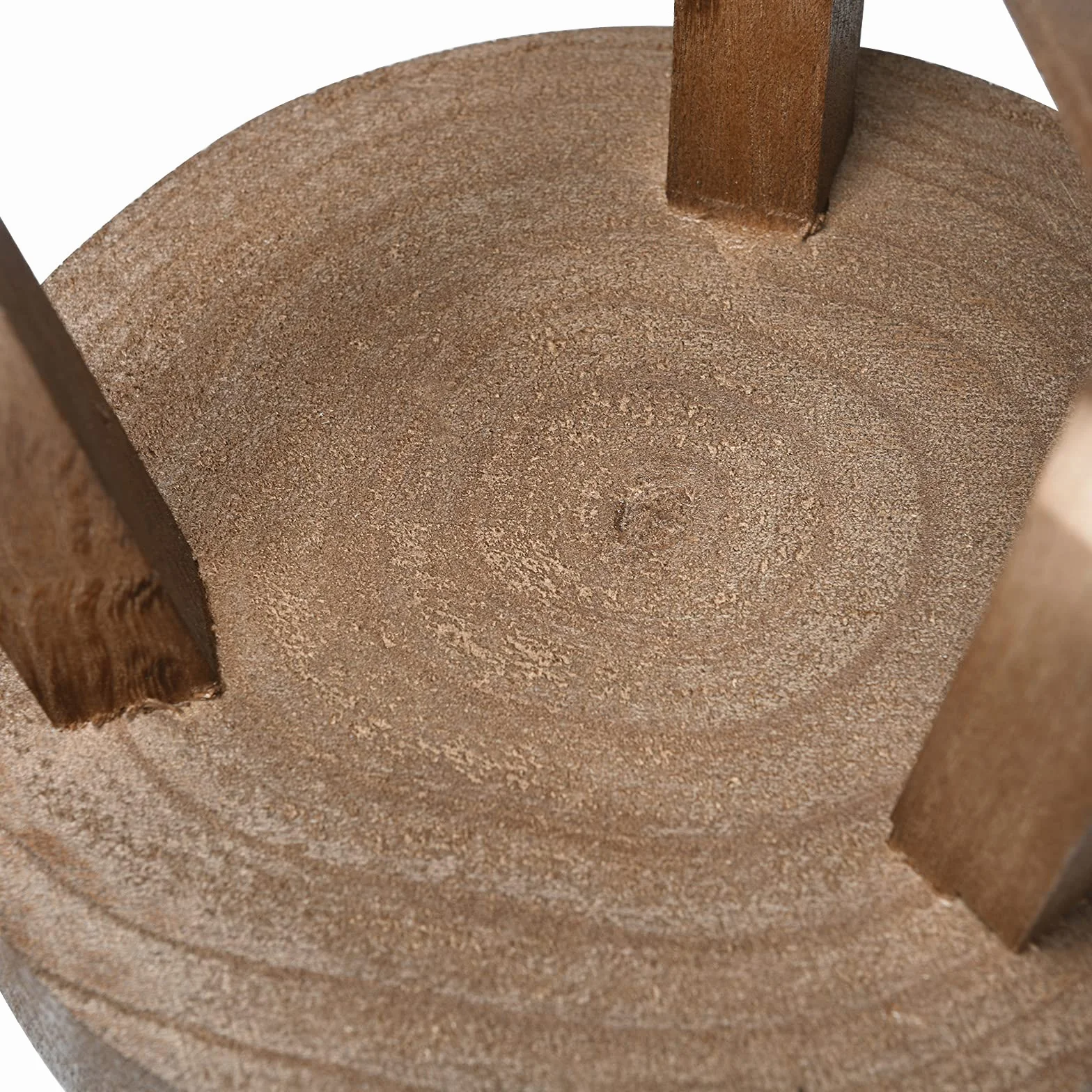 Mini Tabouret en Bois pour Plantes 17 cm - Décoratif Rond Support Pot de Fleurs pour Succulentes et Bonsaï
