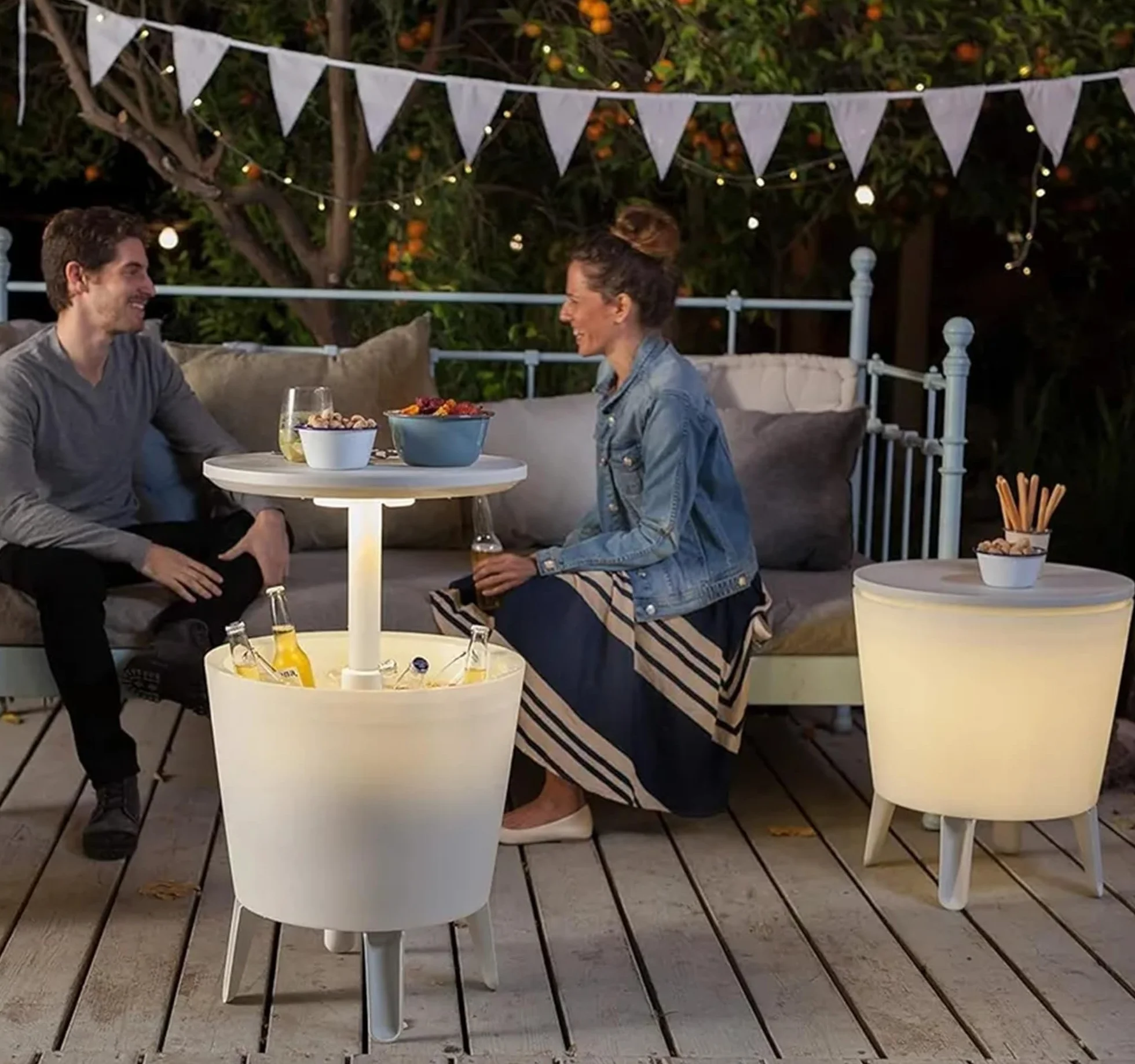 Keter Table de Cocktail Lumineuse extérieur 30 litres Illuminated Cool Bar
