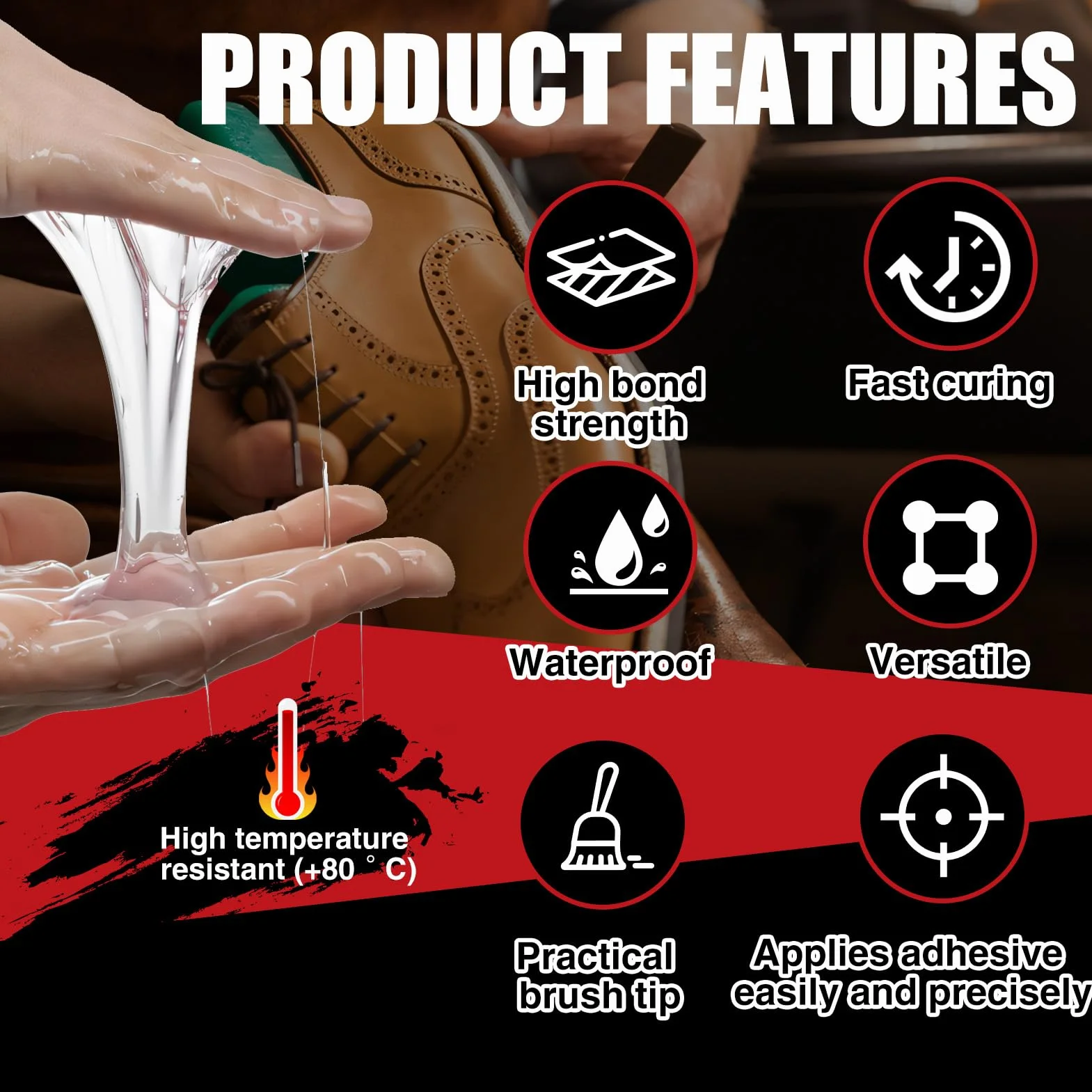 ALLONY Colle Contact, Colle Semelle Chaussure, colle Contact Neoprene, Imperméable, colles Extra Forte Tout Support pour PVC, Bateau Pneumatique, Ciel de Toit Voiture, Plastique, Cuir, 170g