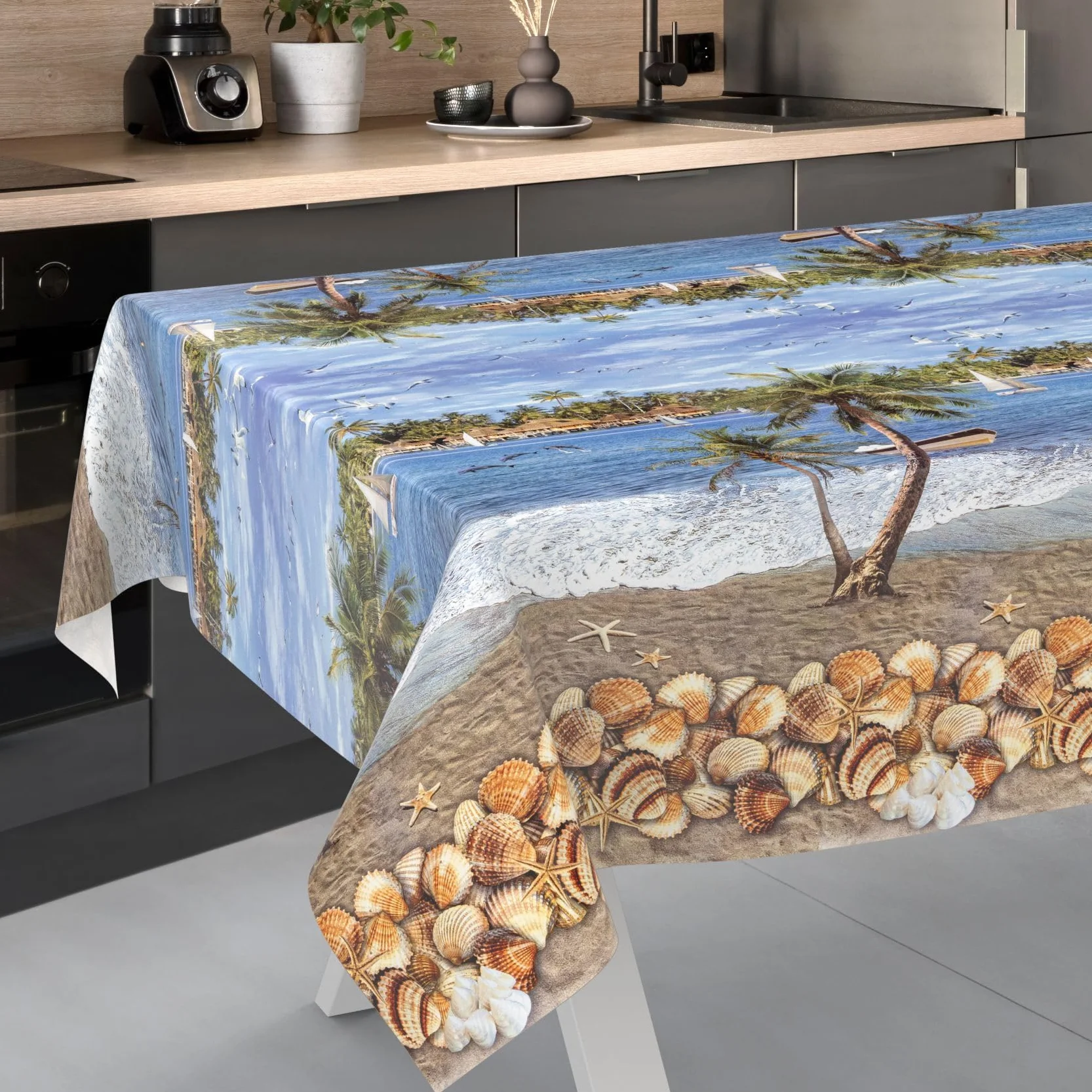 Nappe en Toile cirée Lavable 240 x 140 cm pour Table de Jardin Extérieur