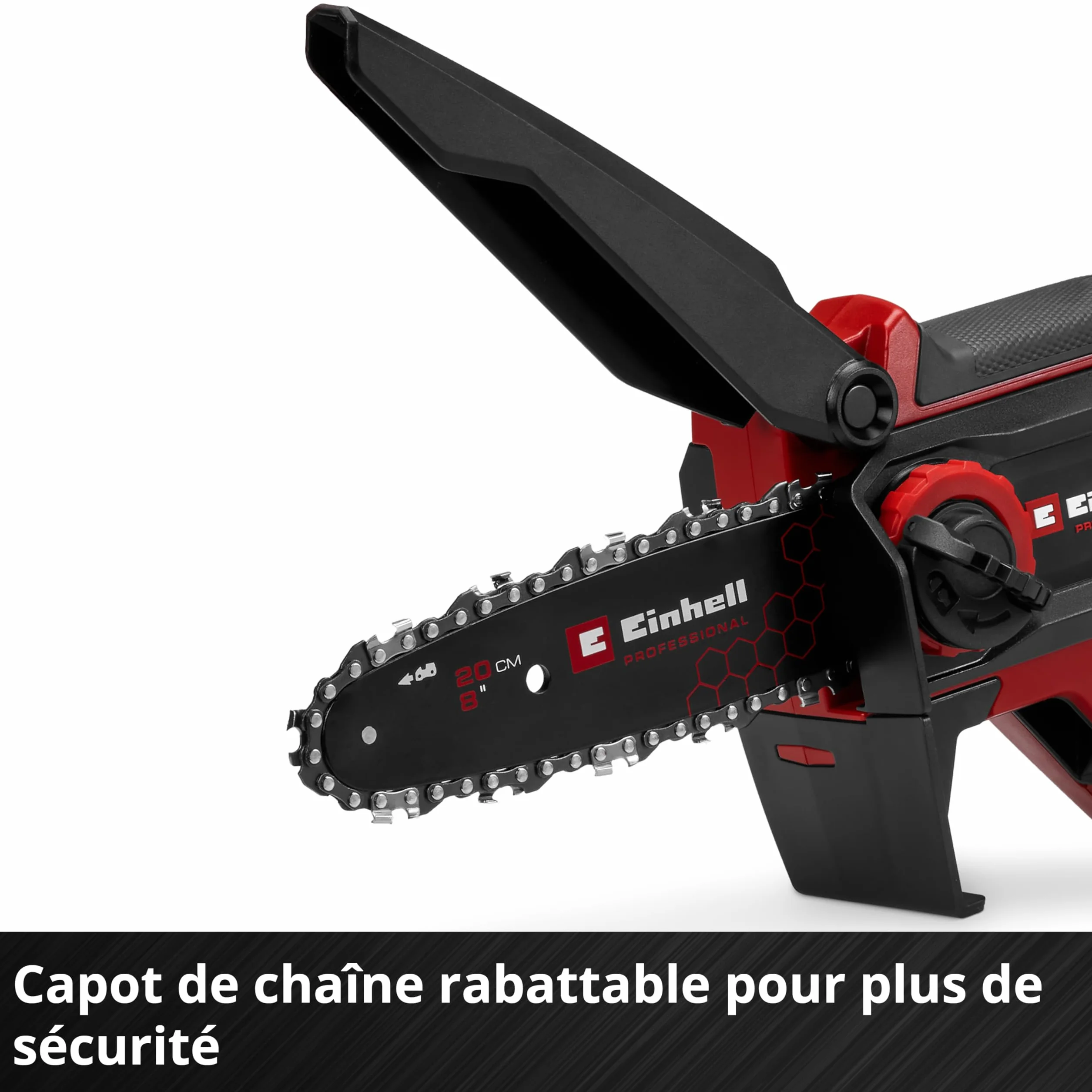 Einhell Professional Élagueuse sans fil GP-PS 18/20 Li BL-Solo Power X-Change (18 V, longueur de coupe 15 cm, moteur sans charbon, vitesse de chaîne 8 m/s, lubrification automatique, sans batterie)