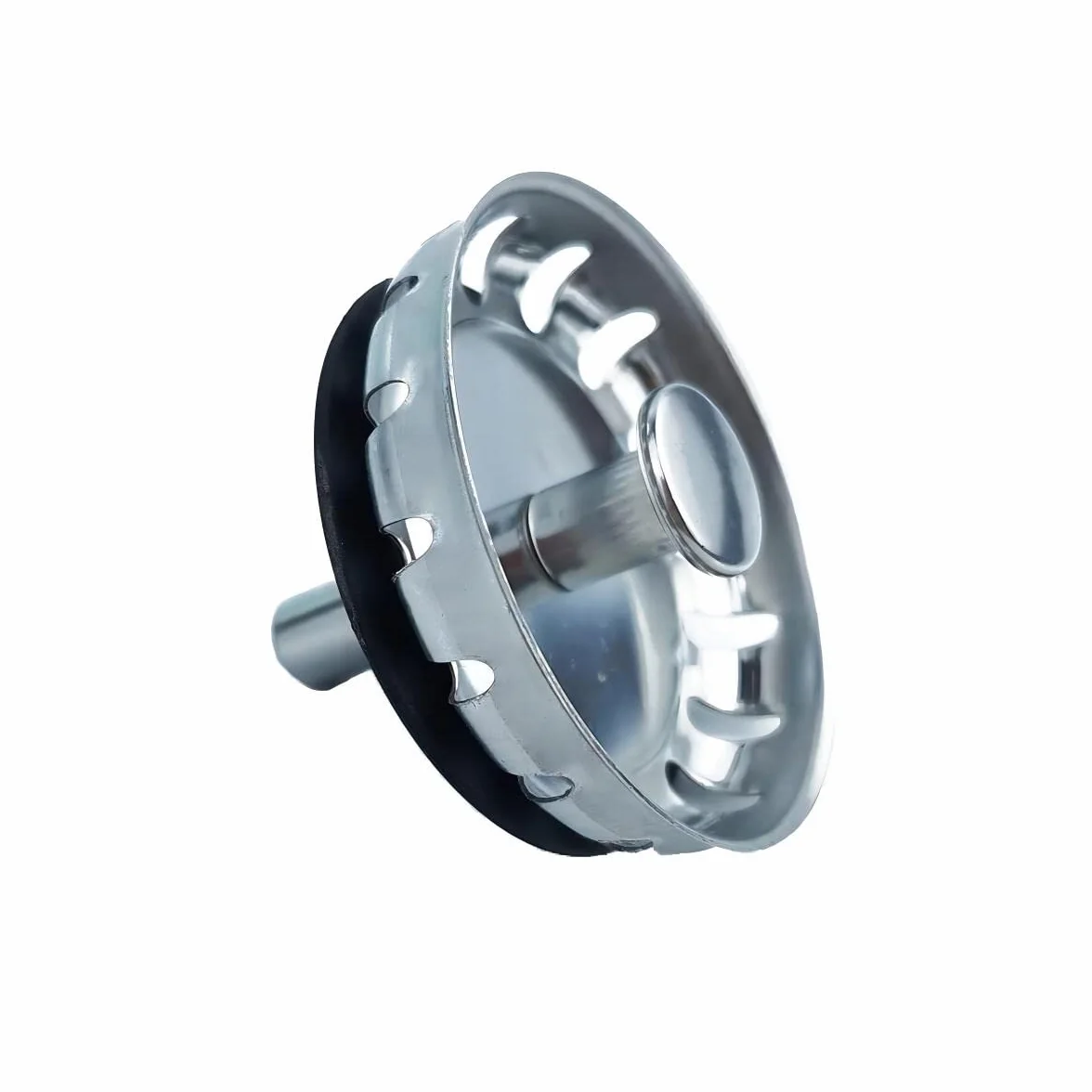 Qrity Bonde d'évier sans trop Plein Panier INOX ø 84 mm 1½", Acier Inoxydable + ABS, Bonde + Panier