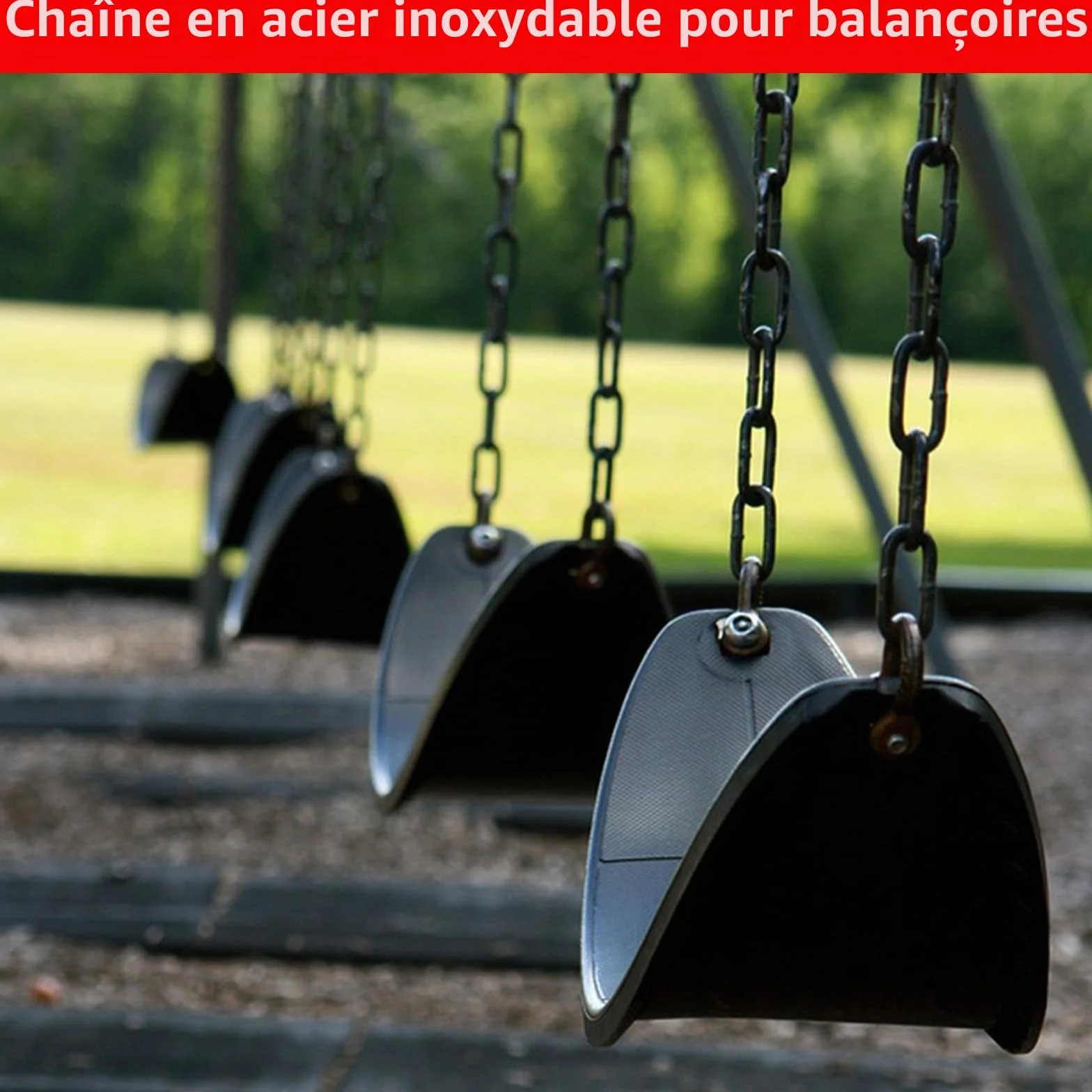 WOPPLXY Chaine Acier en Acier au Carbone, Chainette Metal 6 m φ6 mm, Chaîne de Clôture pour Chaises Hamacs, Clôtures, Hamacs (Noir)