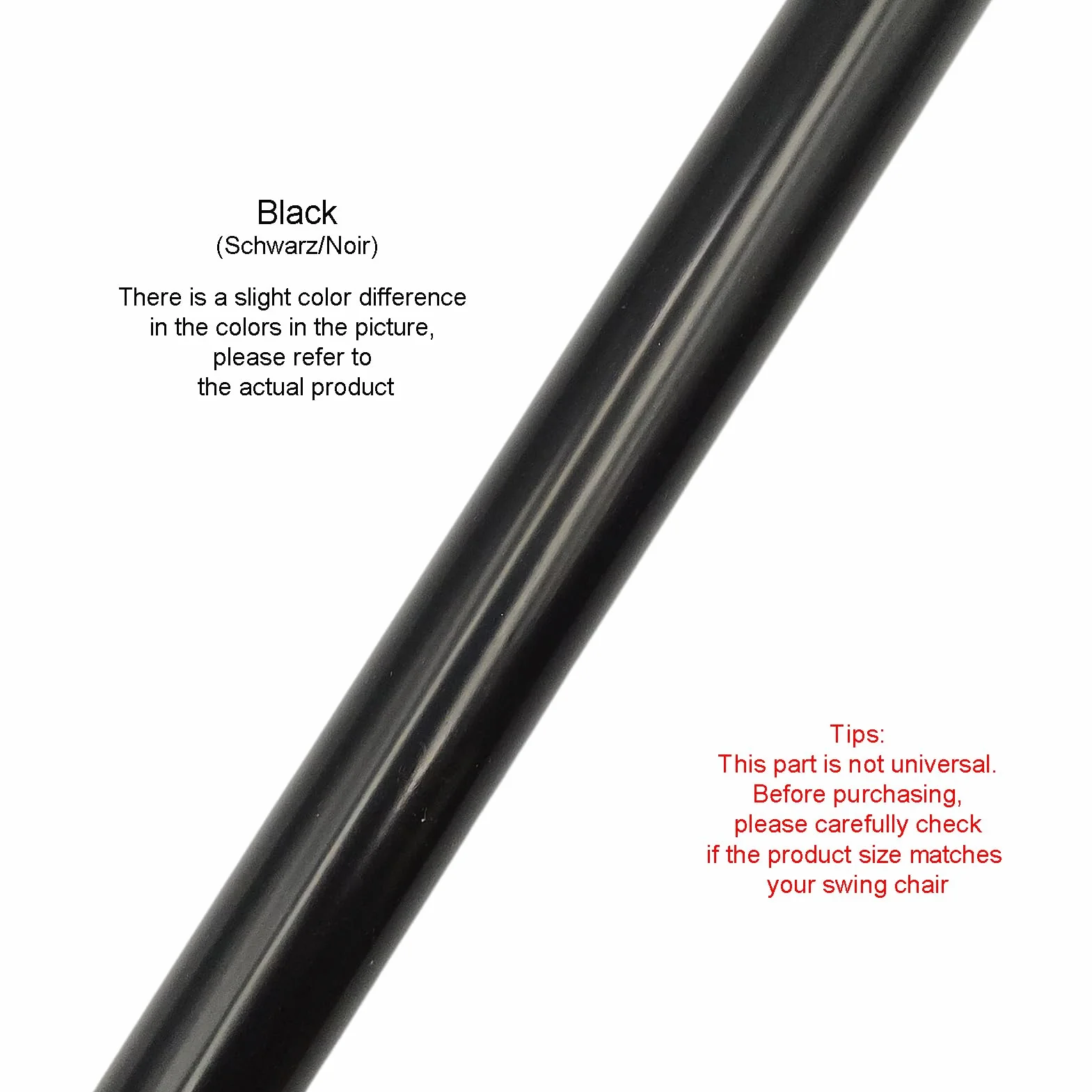 Barres de Suspension pour balancelles avec auvent 100cm (39.4") en métal Noir