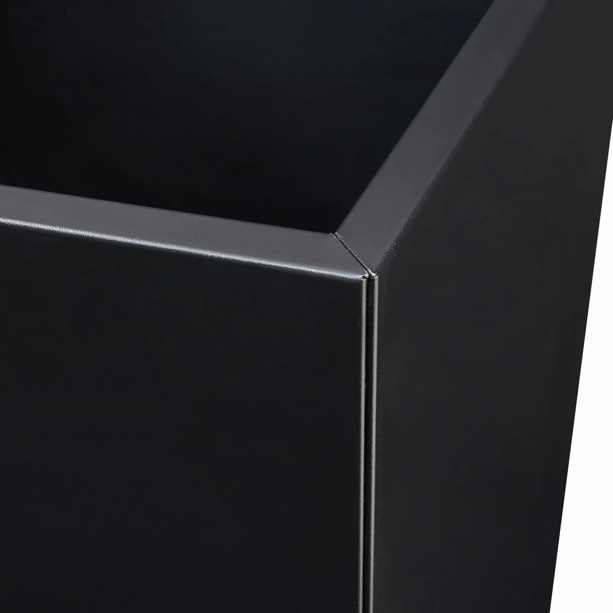 casa.pro Bac à Plantes Jardinière Acier 76 x 39 x 39 cm Noir avec Trou de Drainage Extérieur Intérieur