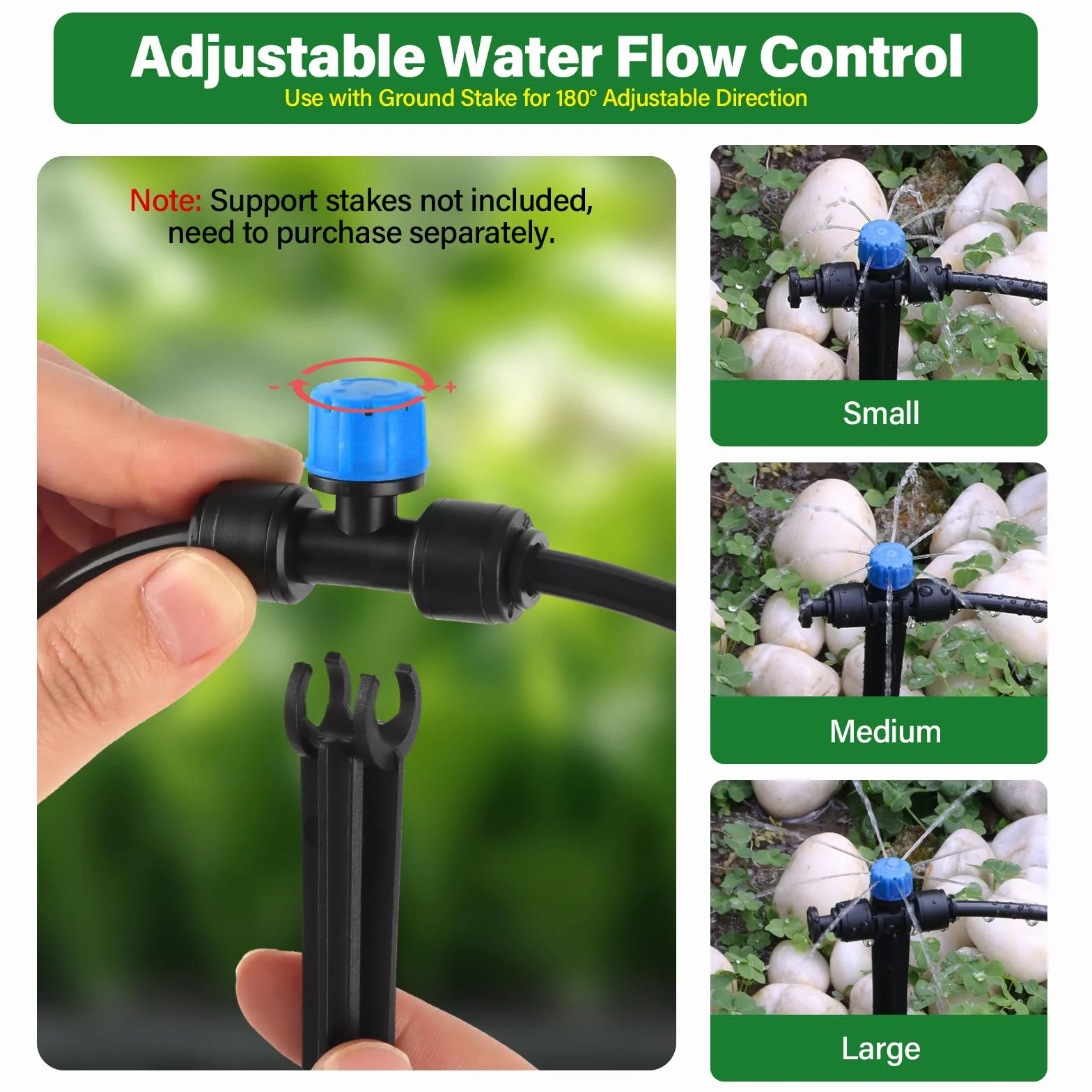 Push-to-Fit Émetteurs d'Irrigation Goutte à Goutte 1/4 Pouce 30Pièces pour Jardin