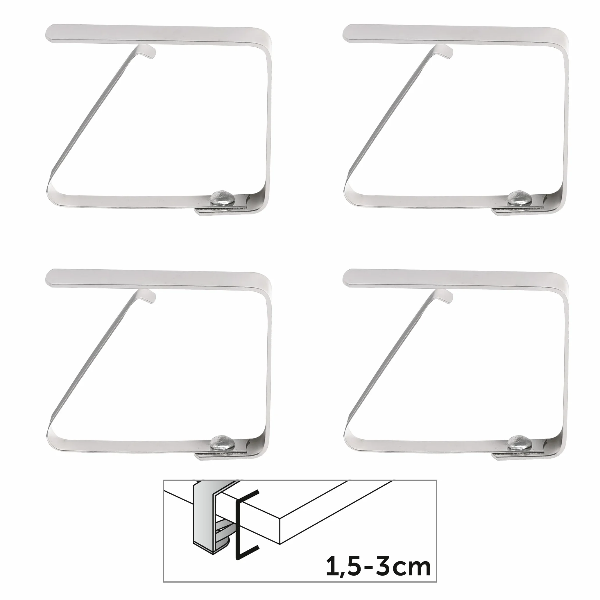 Venilia Clips INOX Porte-Nappe Fixation pour Nappe 4 Part