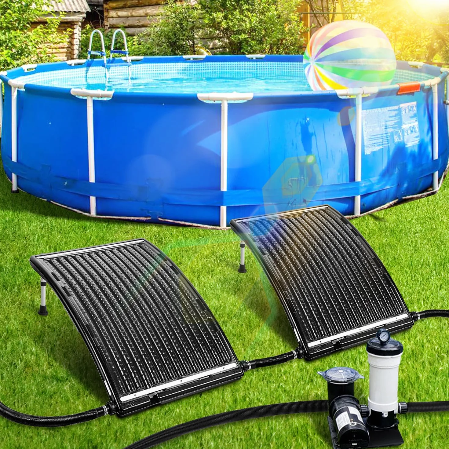 Panneau solaire chauffage piscine 110x69x14 cm diamètre 38 mm