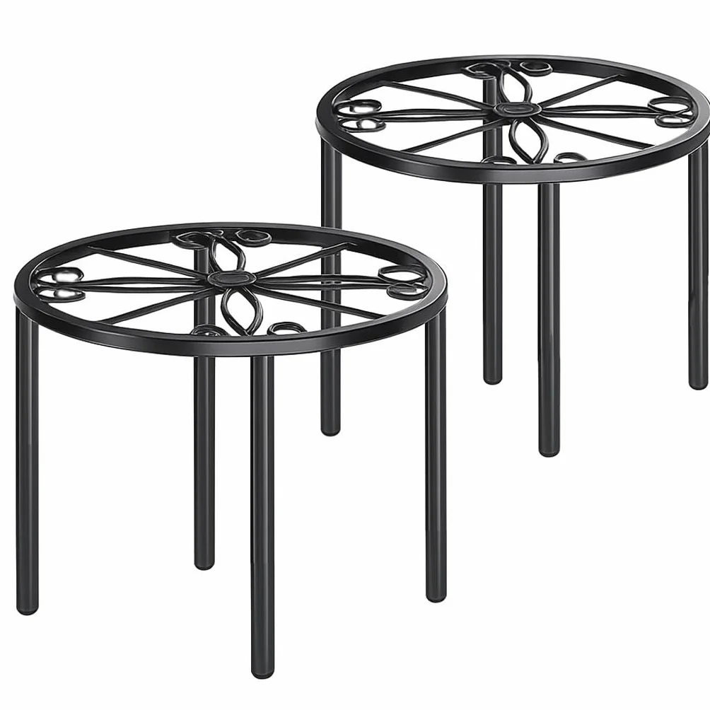 Ensemble de 2 supports pour plantes 20 cm en métal - Support pour fleurs