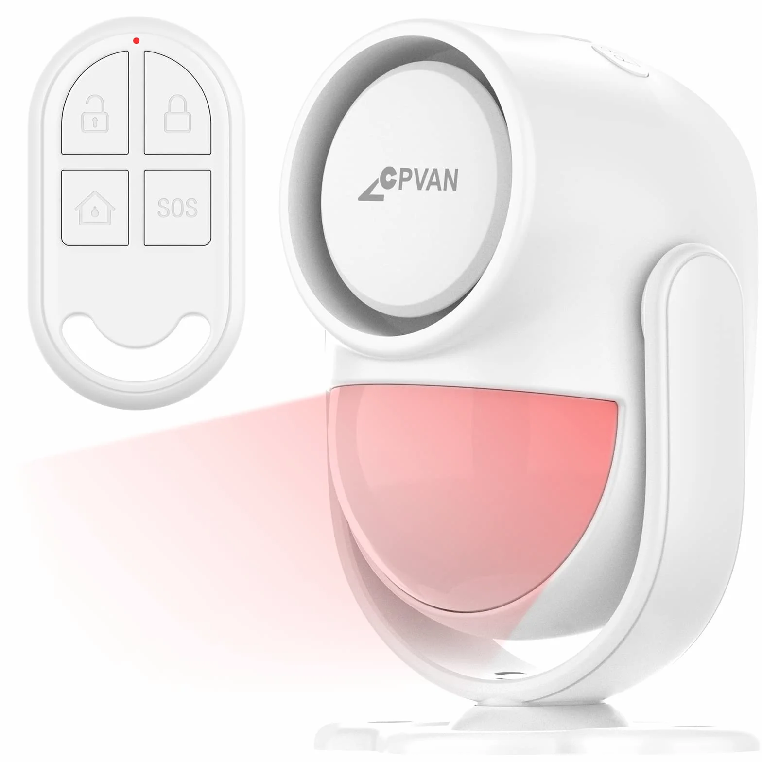 CPVAN Alarme Détecteur de Mouvement, Intérieur Alarme Maison sans Fil avec Sirene (125dB) Infrarouge Anti-Effraction, Battery Operated, Idéal de Magasin/Bureau/Maison/Porte/Garage
