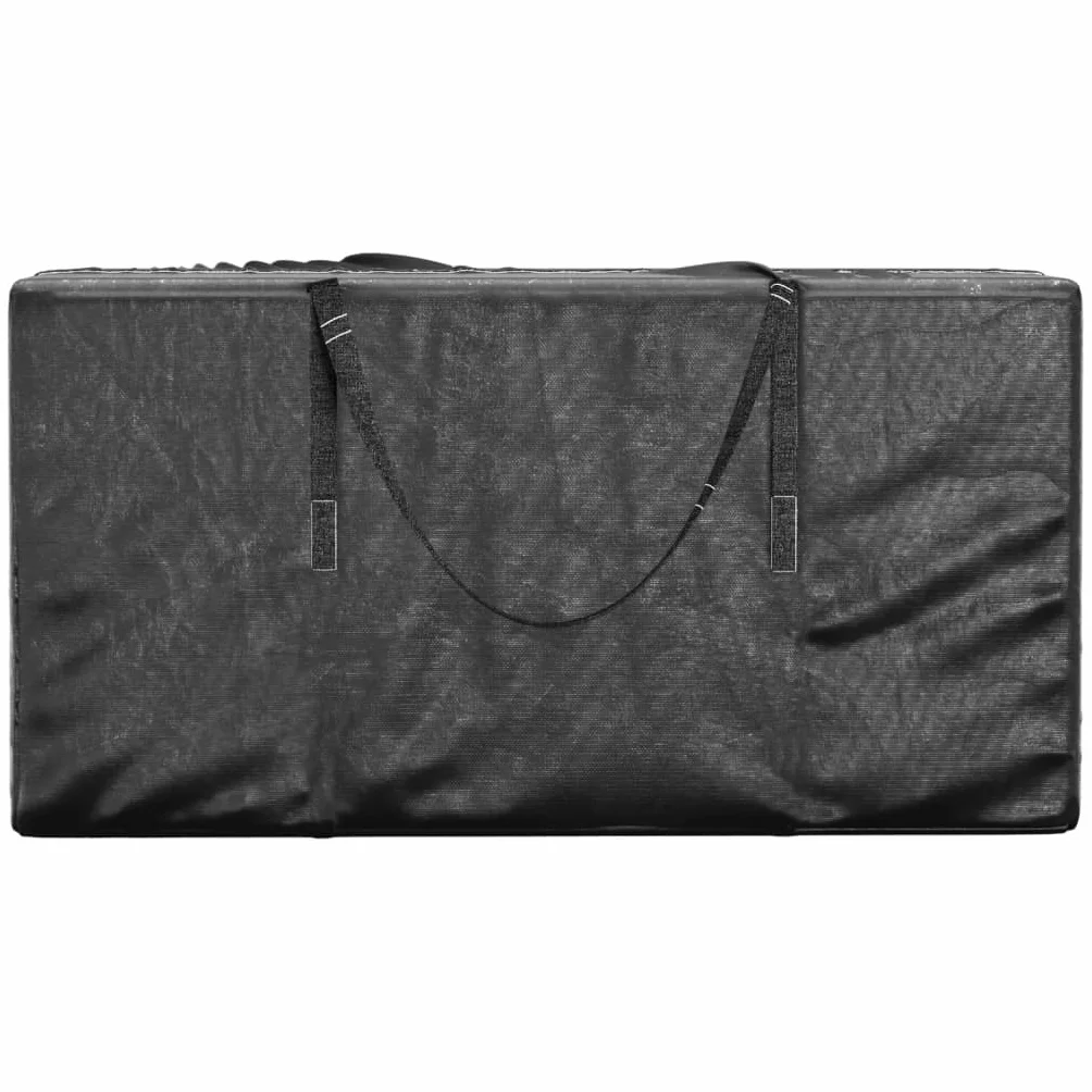 Sac de rangement polyéthylène noir 150x75x75 cm avec fermeture éclair et poignées