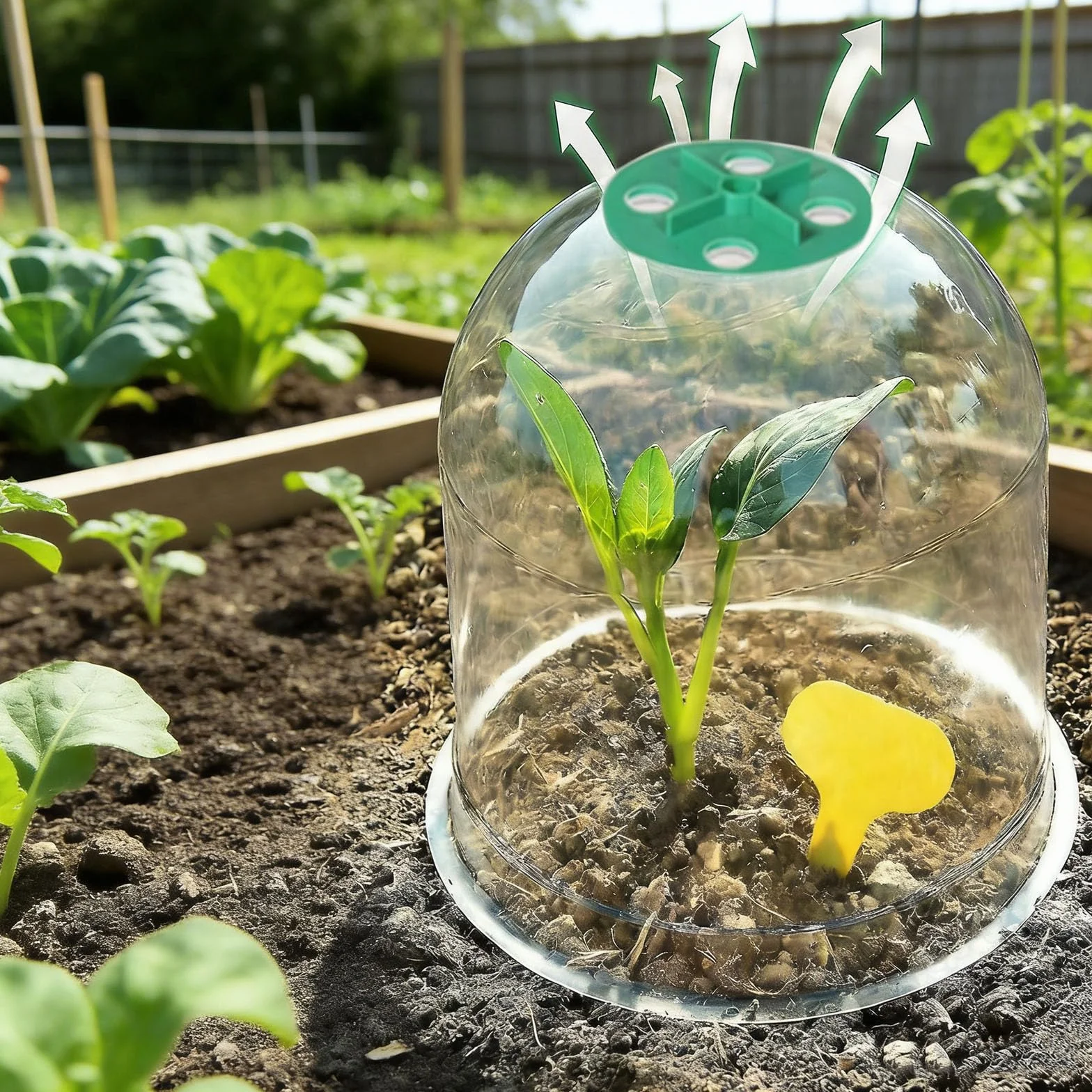 Cloche pour Plantes de Jardin 10 Pièces Protection Pluie Gel Ventilation Extérieur Blanc