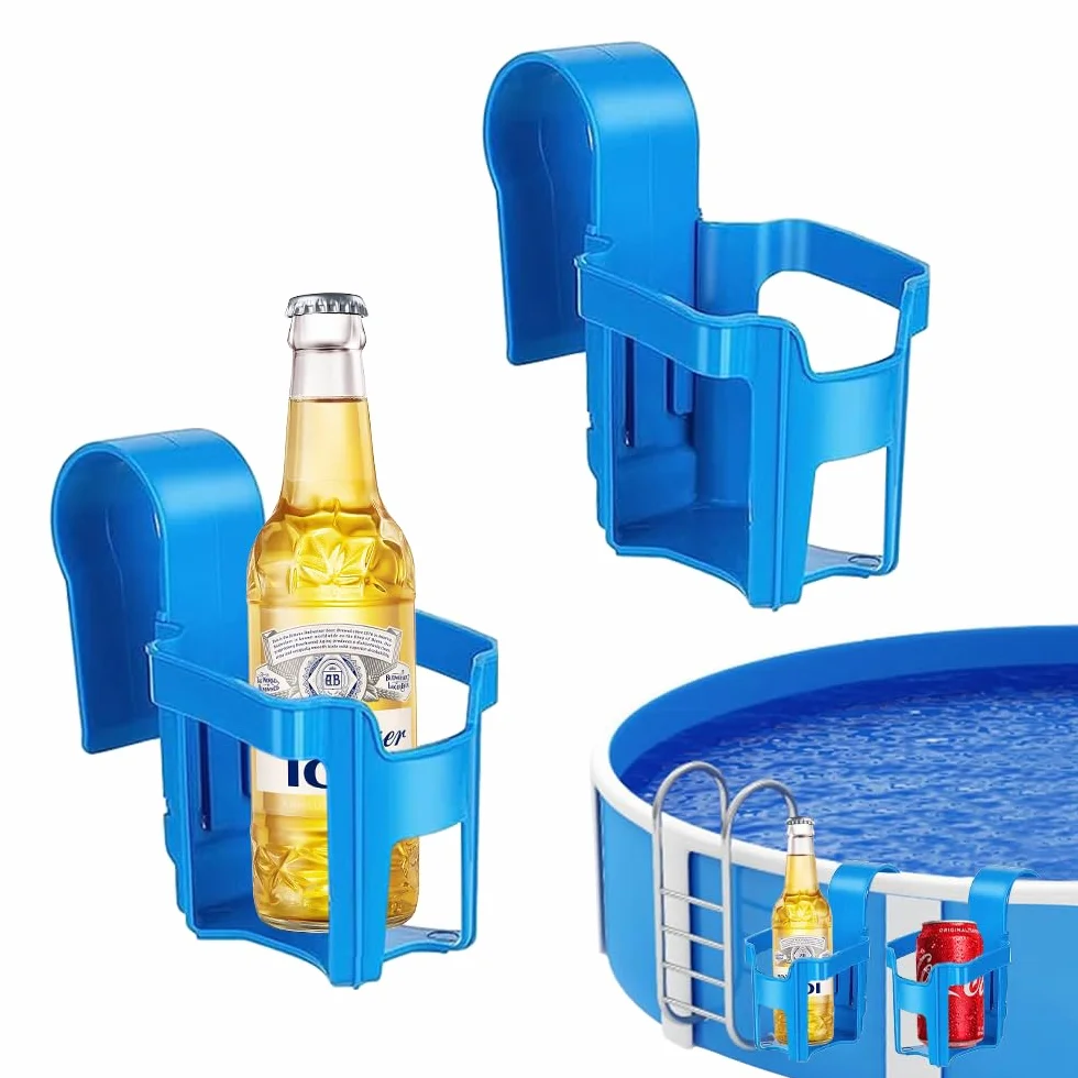 Porte Gobelet Piscine 2 Pièces Détachable Accessoire Hors Sol pour Boissons Fêtes D'été