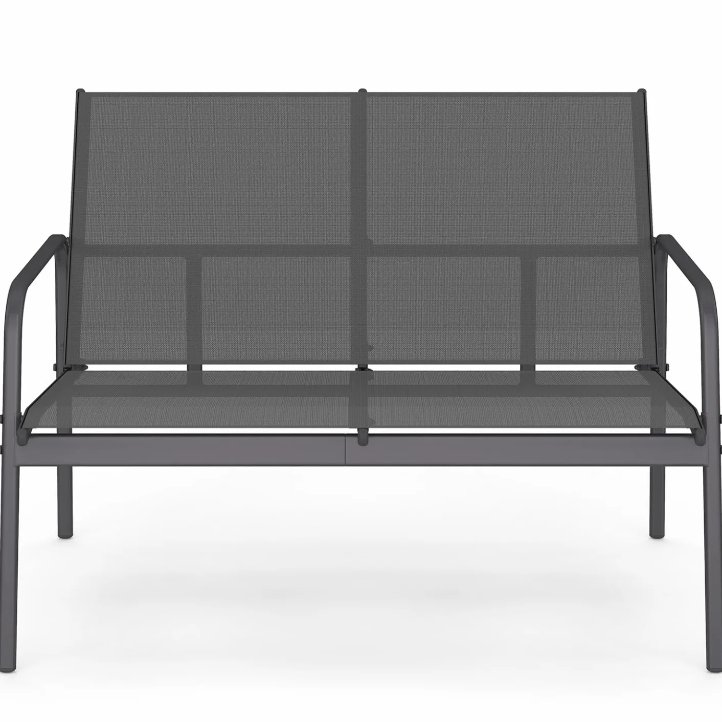 Salon de Jardin TOLEDE 4 Places Canapé Fauteuils Table Gris Anthracite