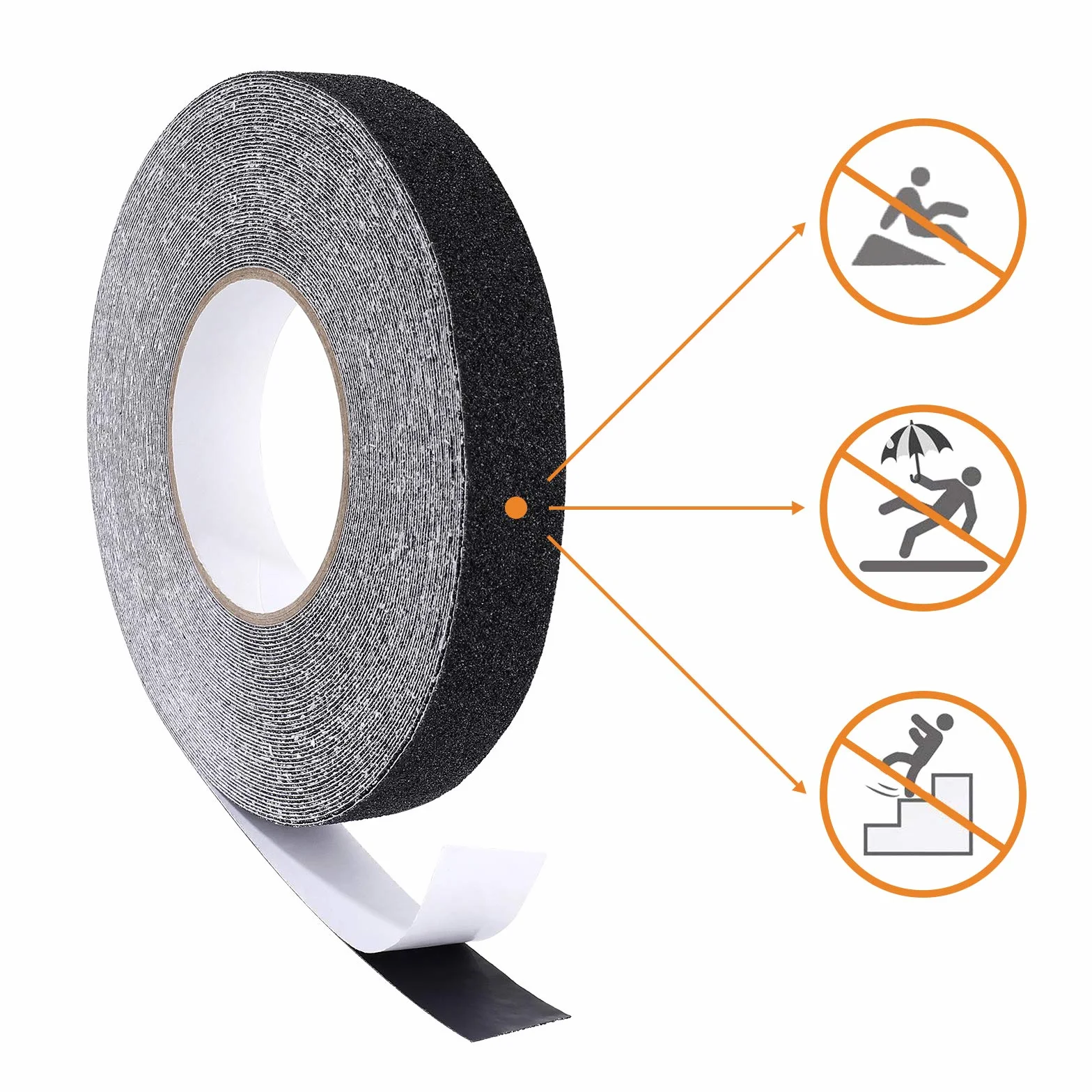 MaoXinTek Bande Antidérapante Adhésive pour Escaliers, Friction, Abrasif pour les Sécurité, Escabeau, Intérieur, Extérieur, Haute Traction, 2.5cm x 20m Noir